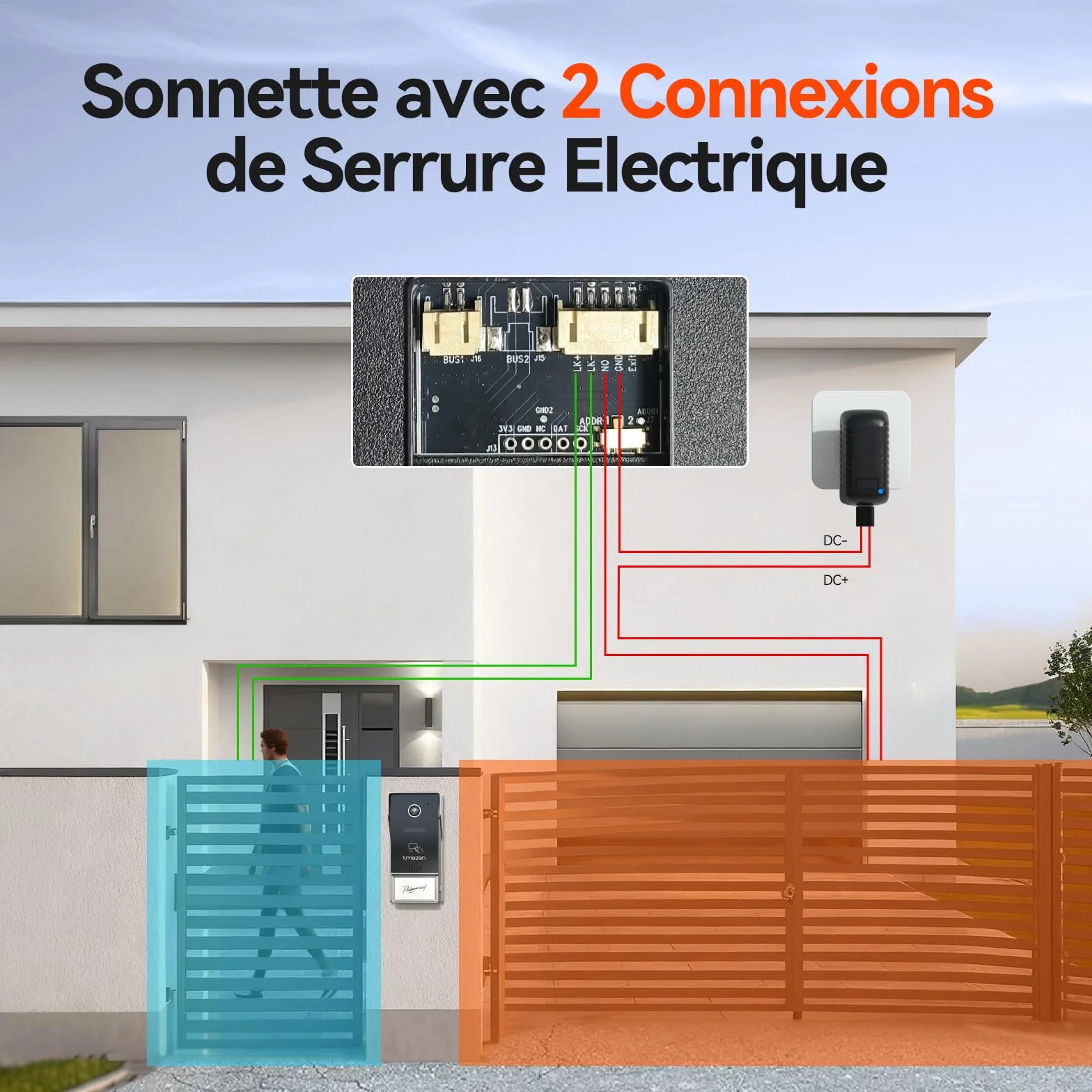 TMEZON Y73 Visiophone Connecté Filaire 2 Fils 7" Écran Couleur TFT LCD 1080P WiFi Portier Vidéo RFID