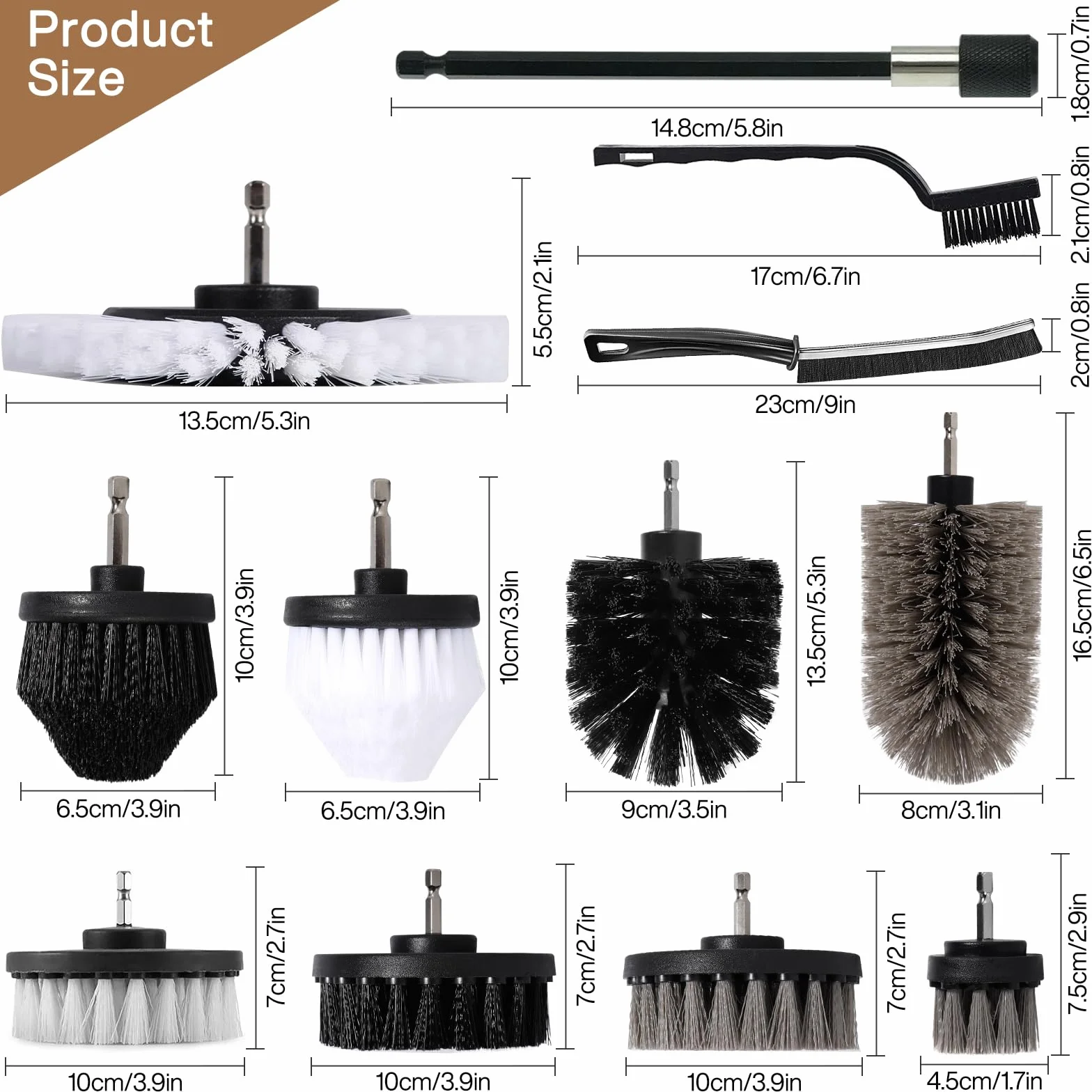 Brosse Multifonctionnelle pour Perceuse Électrique - Kit de Nettoyage avec 24 Pièces, Inclut des Brosses pour Salle de Bain, Cuisine, Baignoire, Carreaux et Voiture