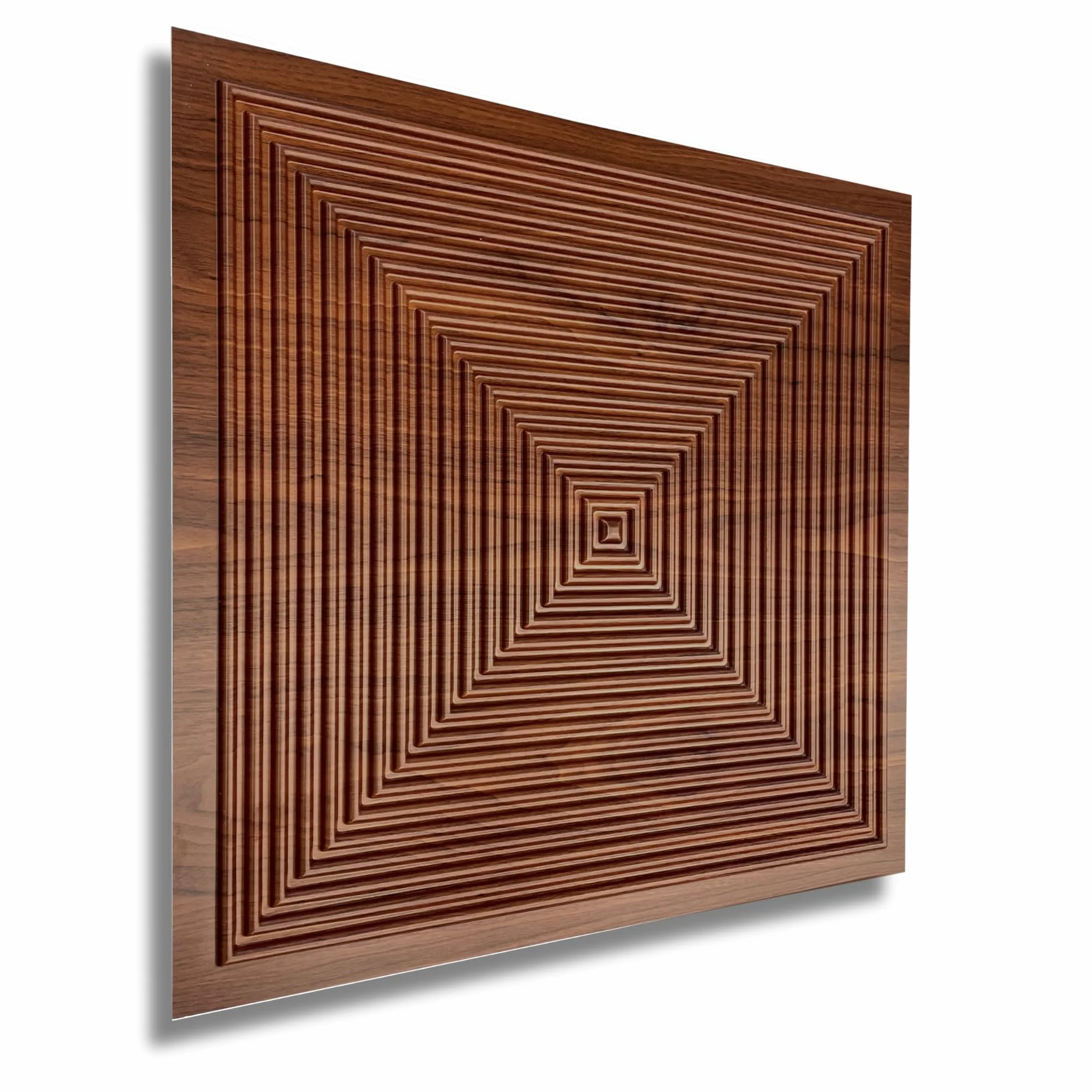 Lot de 8 panneaux en plastique, PVC, 2 m², aspect 3D, 50 x 50 cm, pour mur, plafond, effet bois, marron D182