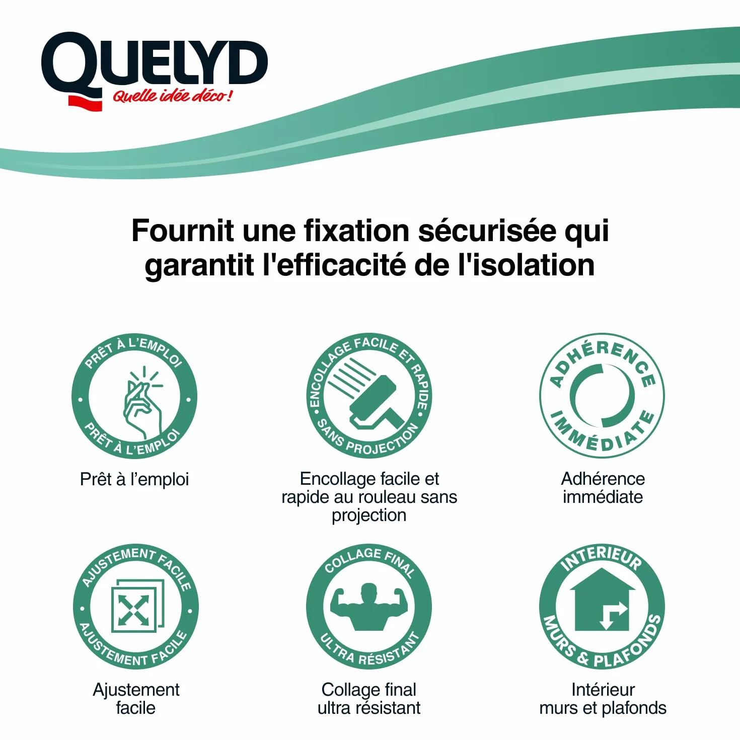 Quelyd Colle Pour Plaques Depron et Revêtement Isolants - Isolation Mur et Plafond - Maintien Immédiat -Sans Solvant - 1 Seau 6 kg