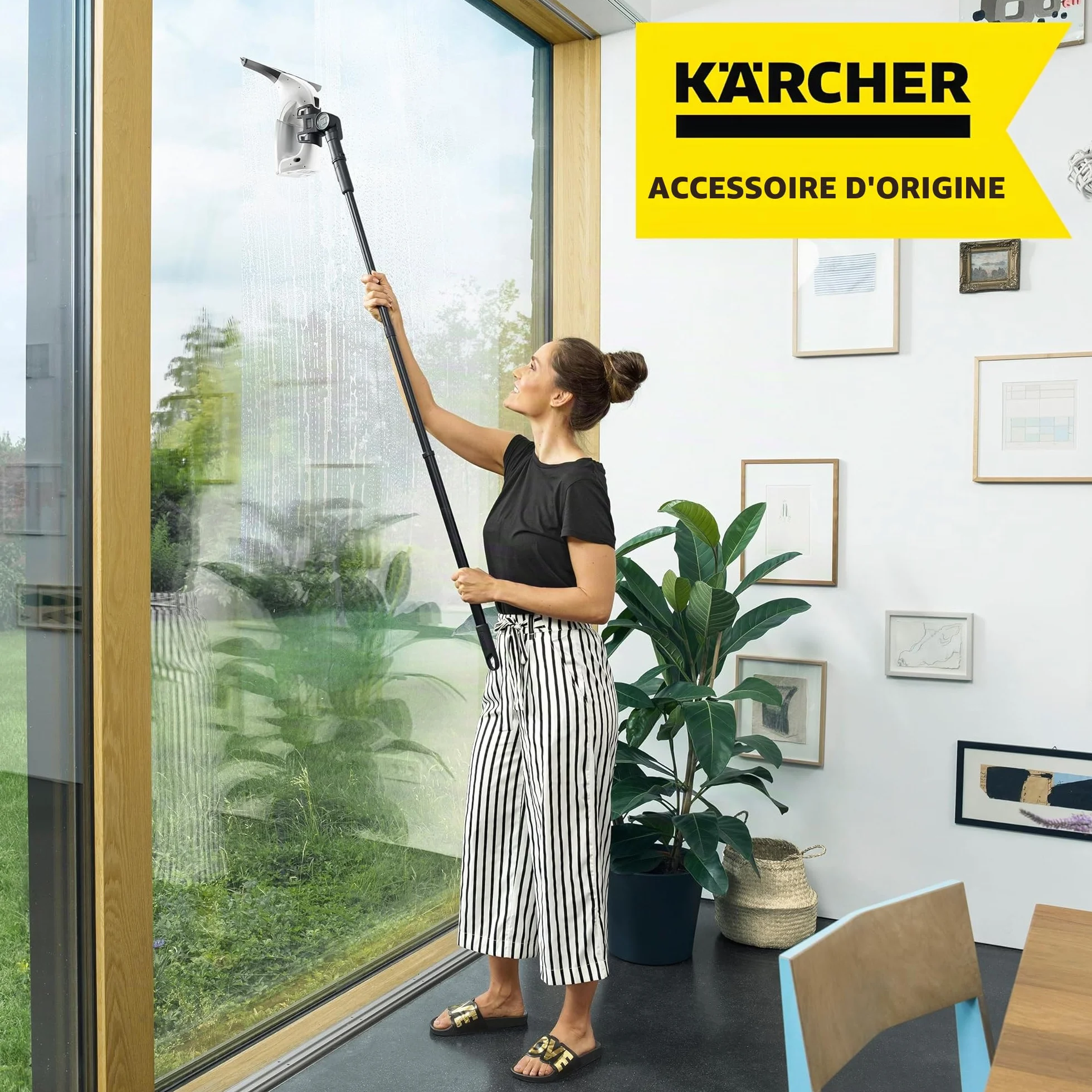 Kärcher Kit d'extension (pour tous les Kärcher WV et KV 4, extensible de 0,6 à 1,5 mètres, lot de 2 barres télescopiques, pour atteindre facilement les surfaces de fenêtre surélevées)., Taille unique