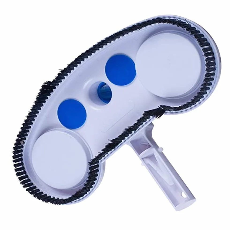 Brosse Tête d'Aspirateur de Piscine Lestée avec Valve Hydrostatique pour Carrelage, Vinyle, Fibre de Verre, Compatible Poteaux Standard Bleu Blanc