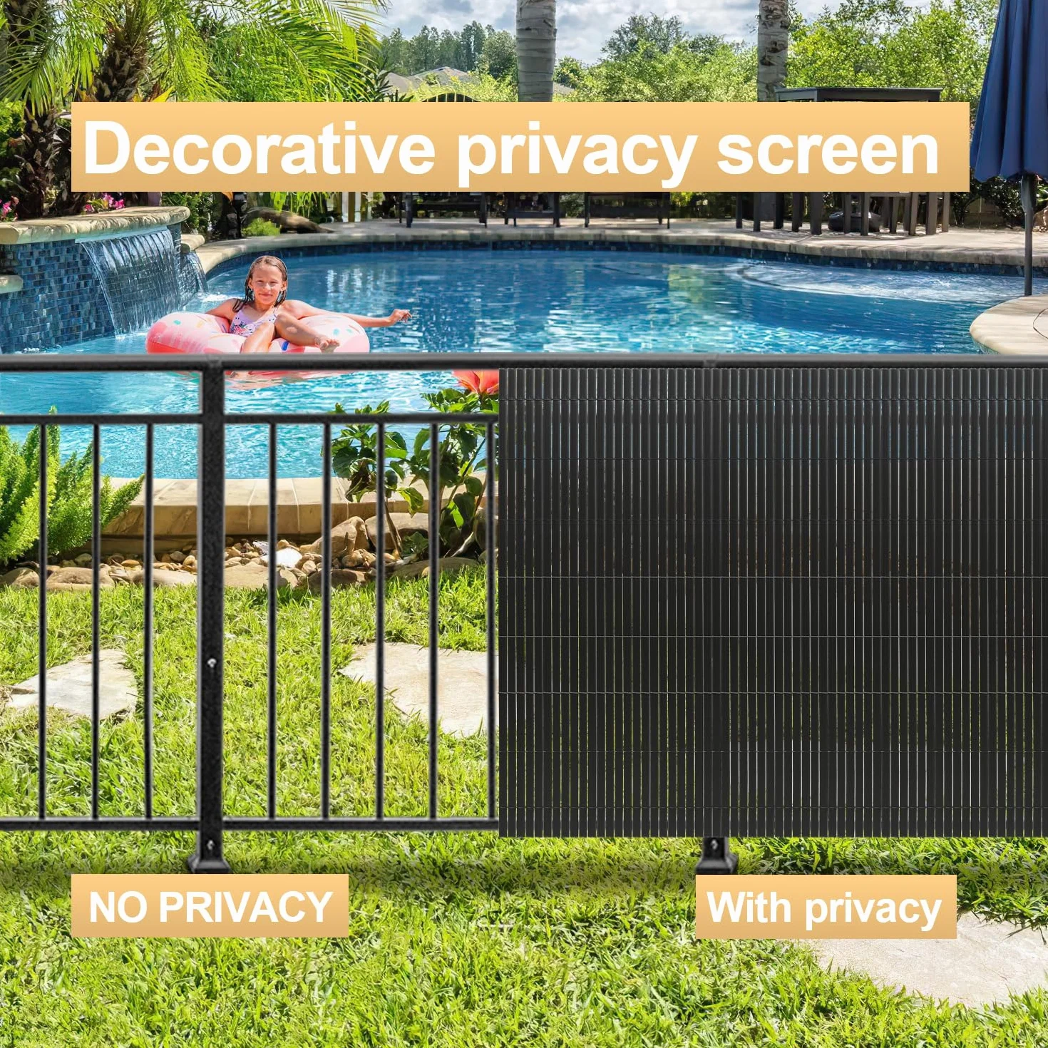 Canisse en PVC 100 x 600 cm Brise Vue Renforcement 3 Poids Clôture Jardin Résistant aux intempéries Gris