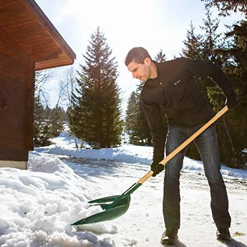 Leborgne Pelle à Neige et à Grains VMAX Polymère Manche Bois 90 cm Largeur 36 cm