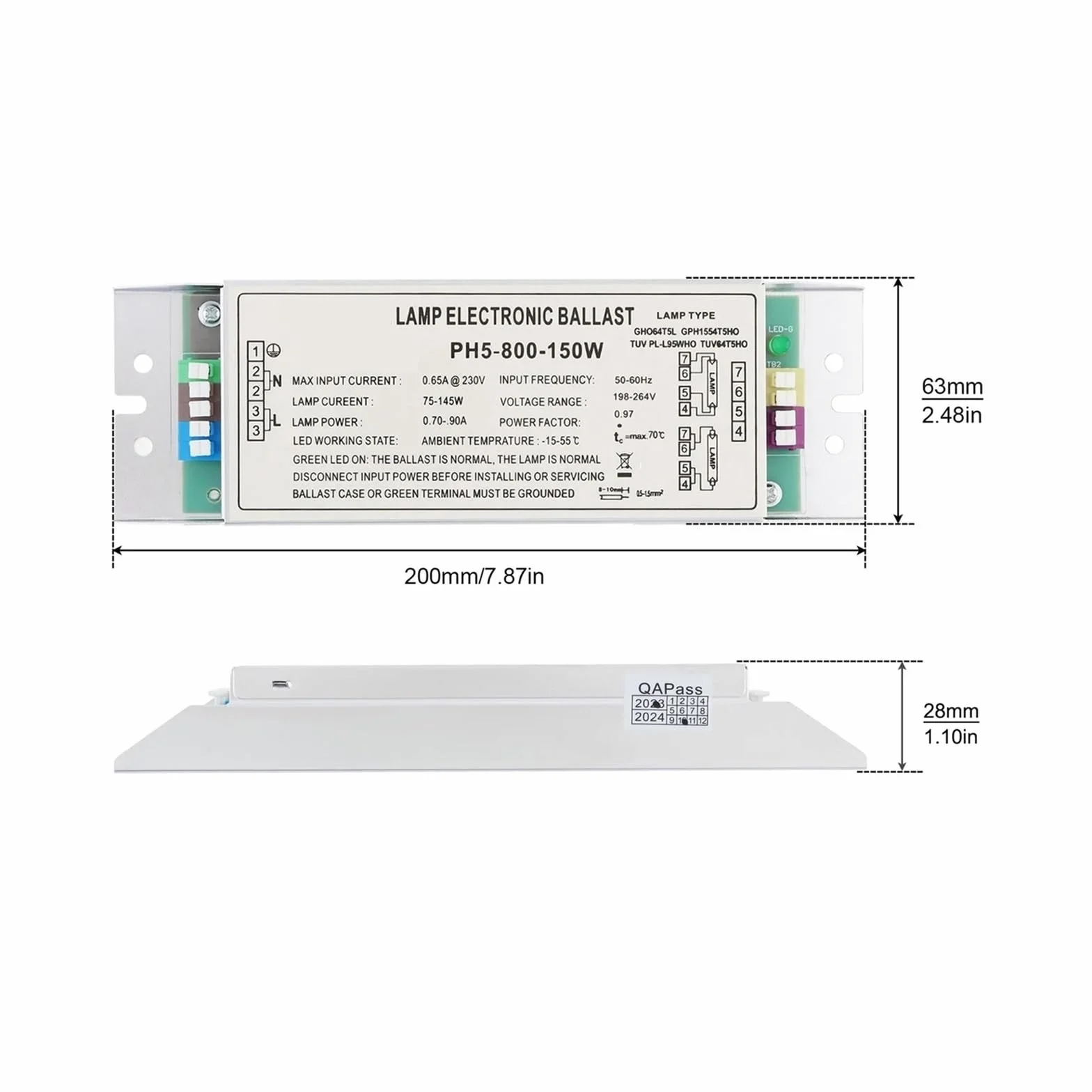 Ballast électronique Redresseur de Ballast de Tube de Traitement des déchets de AC220V-250V de Ballast électronique Universel de 21-180W(75-150W)