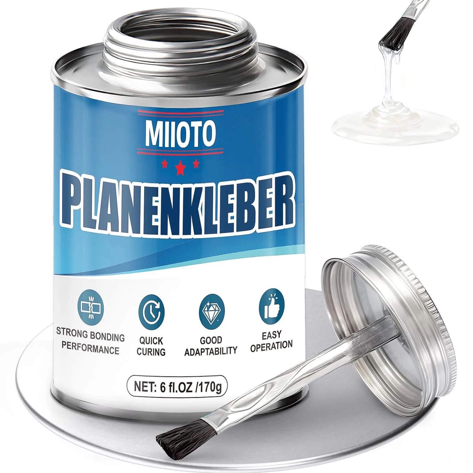 Miioto Colle Neoprene Extra Forte, Liquide, Convient aux Bâches de Camion, Bâches Imperméables en PVC, colle Imperméable, Prise Rapide, 170g