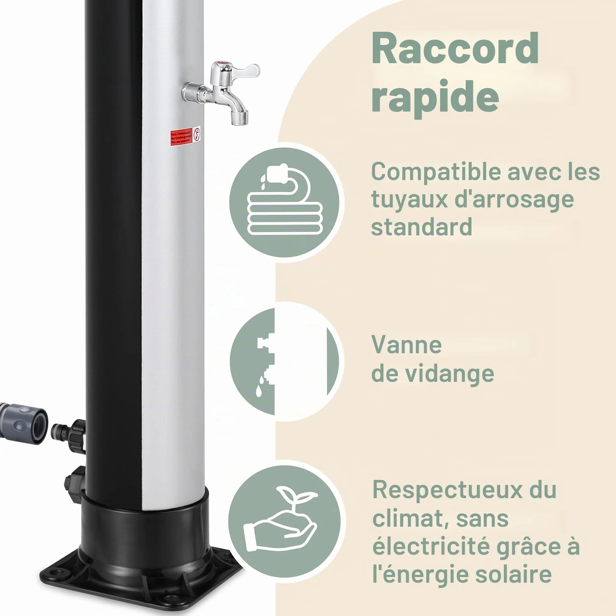 Monzana Douche de Jardin Solaire 35 L Douche Camping Piscine Plage
