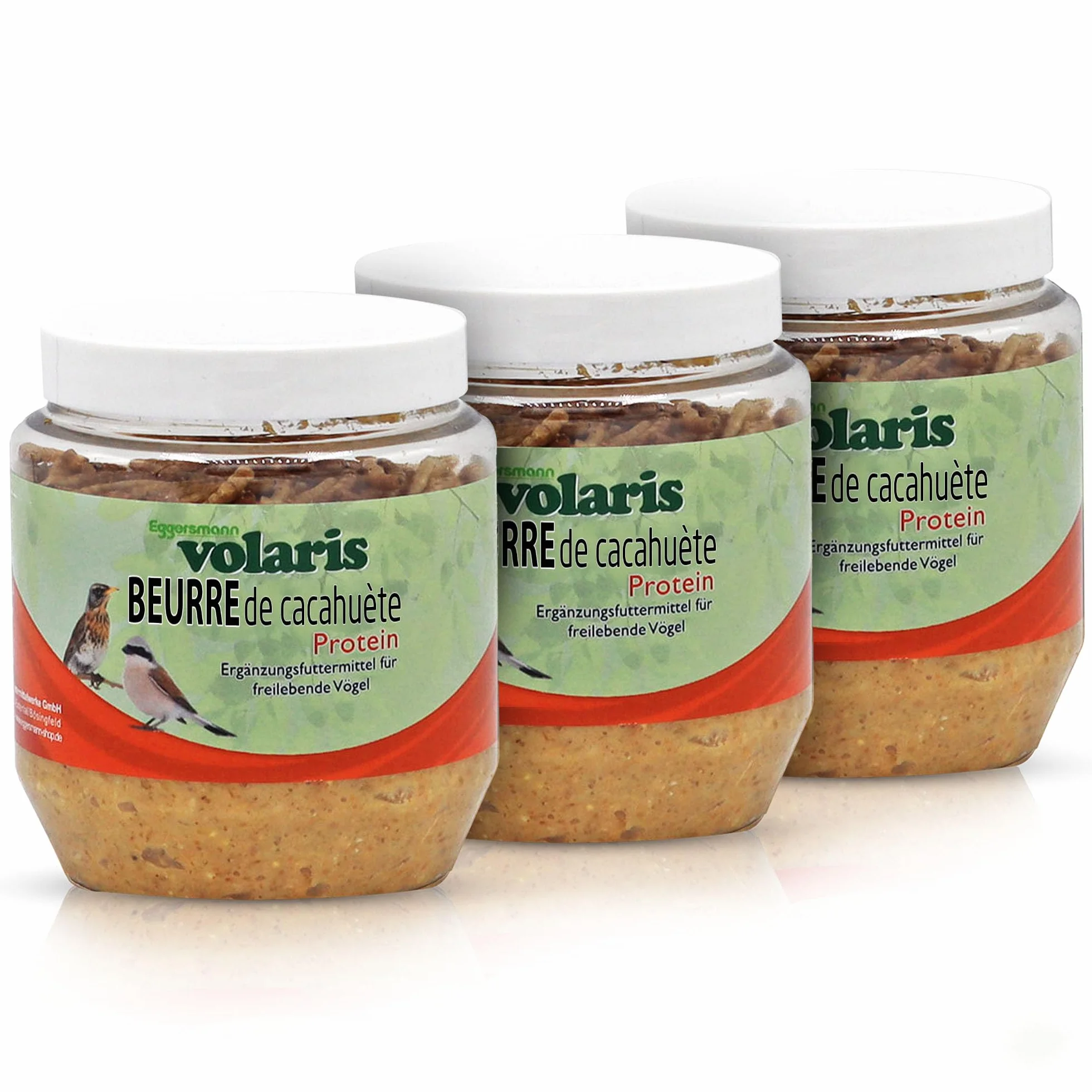 Eggersmann Volaris Beurre de Cacahuètes pour Oiseaux Sauvages 3 x 350 g Riche en Calories