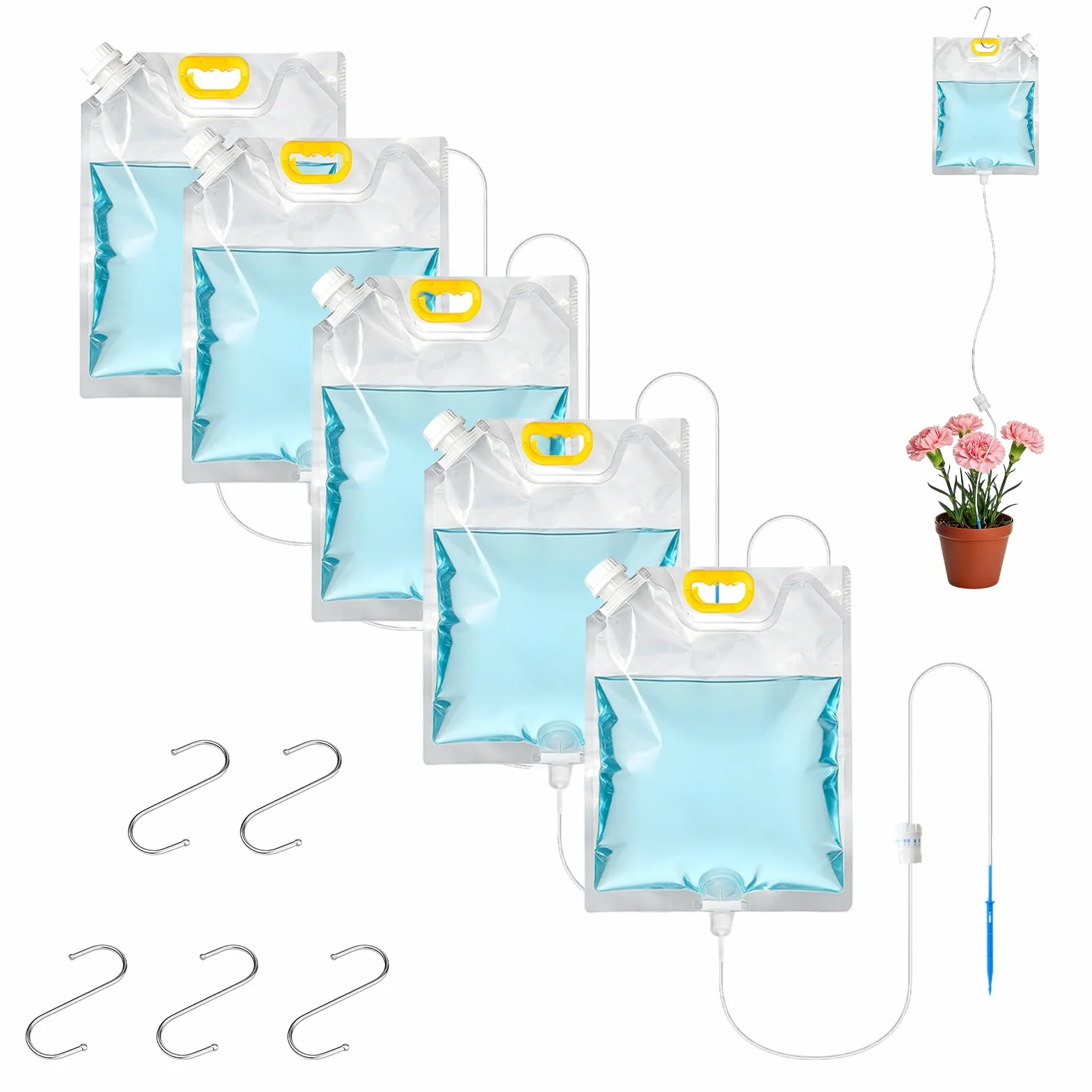 Kit d'Arrosage Automatique 5L Sac, Système d'Irrigation Goutte à Goutte pour Plantes avec Régulateur Réglable