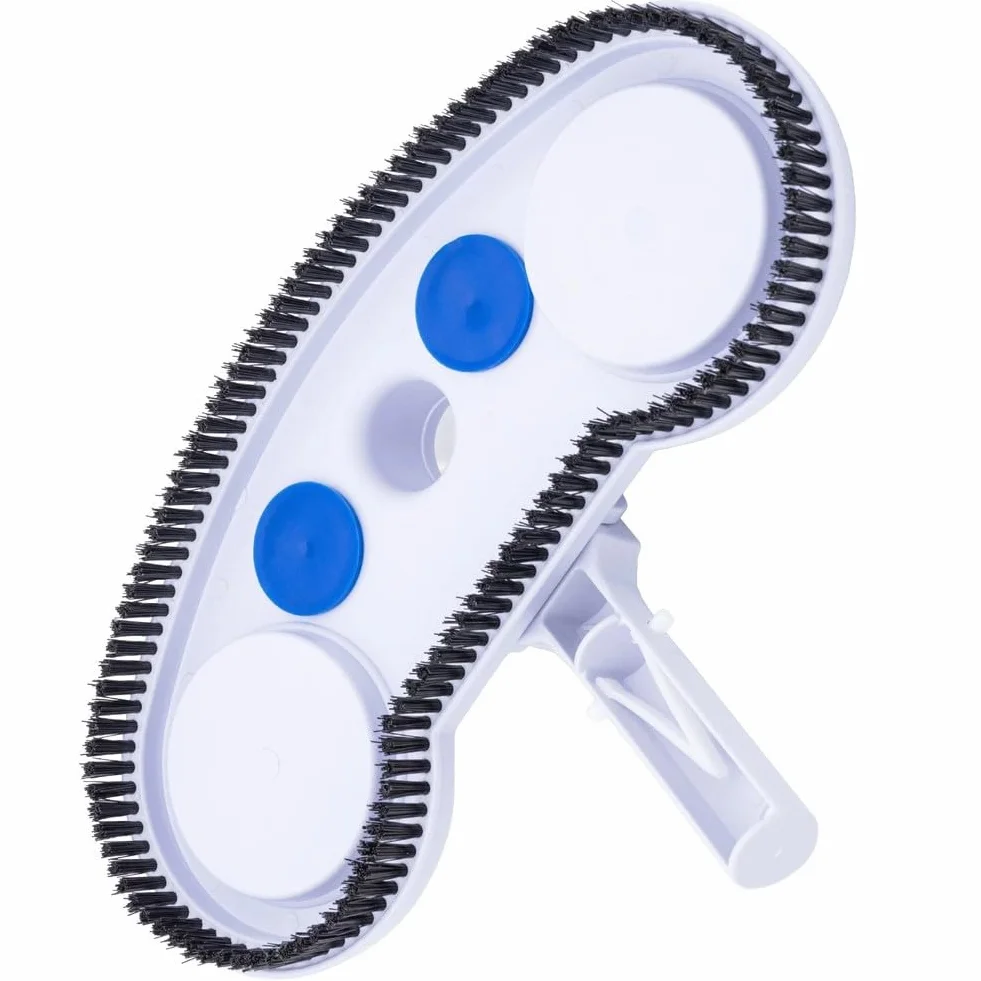 Brosse Tête d'Aspirateur de Piscine Lestée avec Valve Hydrostatique pour Carrelage, Vinyle, Fibre de Verre, Compatible Poteaux Standard Bleu Blanc
