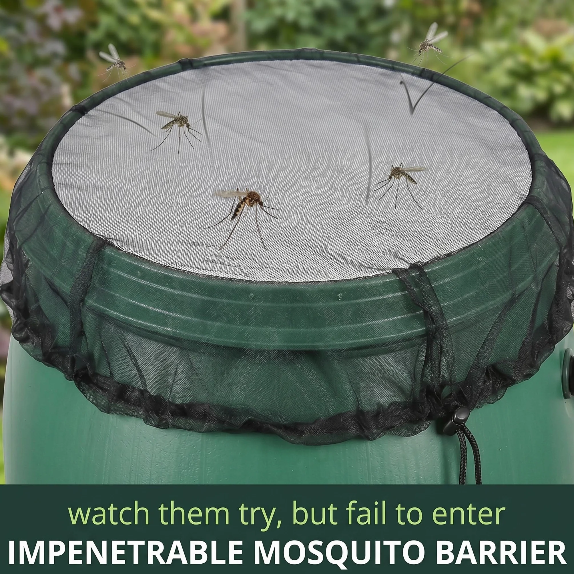 Filet Anti-Moustique pour Citerne de Pluie 60cm Protection Recuperateur Eau de Pluie