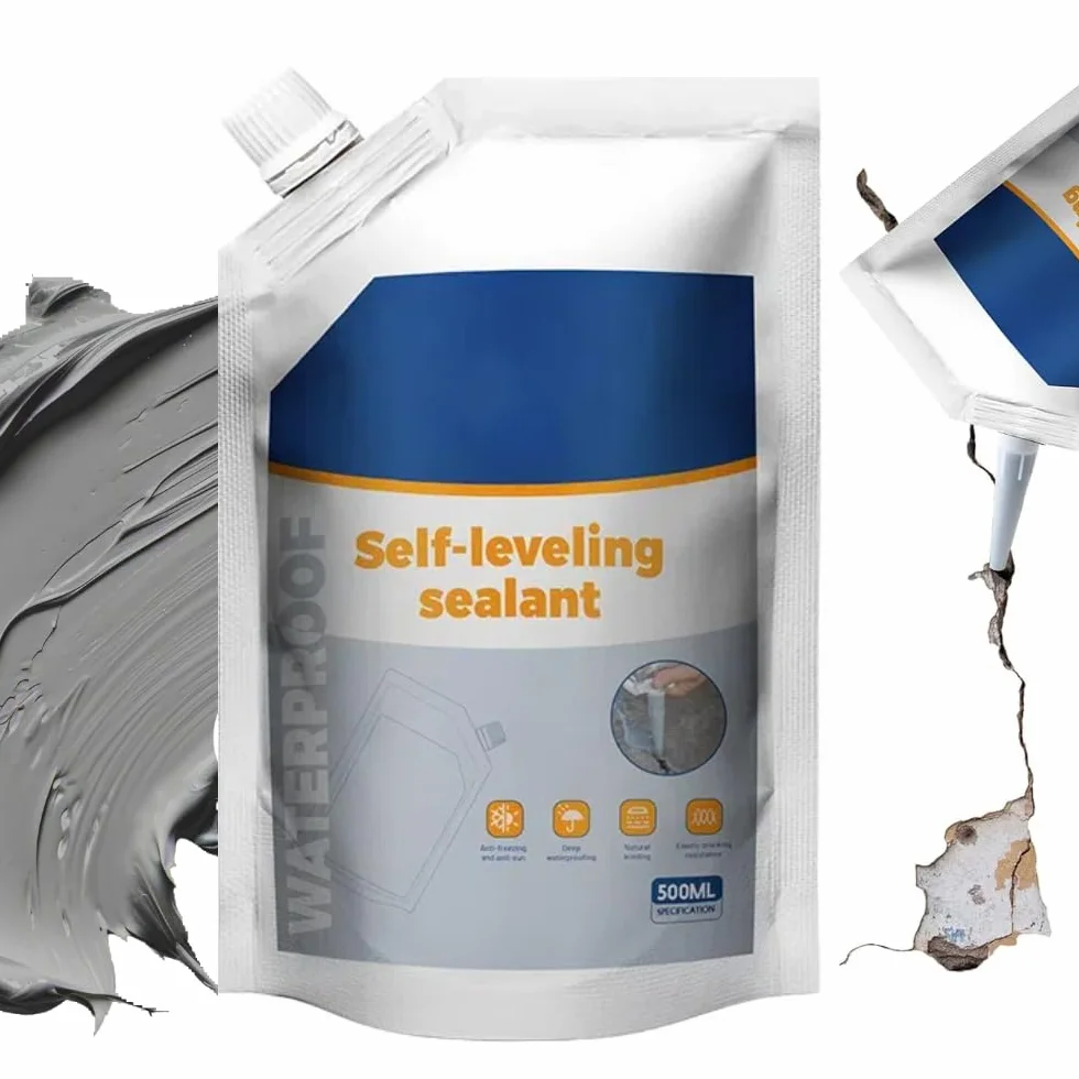 Mastic de réparation étanche pour Fissures de béton, 500 ml, Colle multi-usages pour réparer fissures dans dalles de béton, Ciment Liquide à séchage rapide, les sols et les murs (500 ml)
