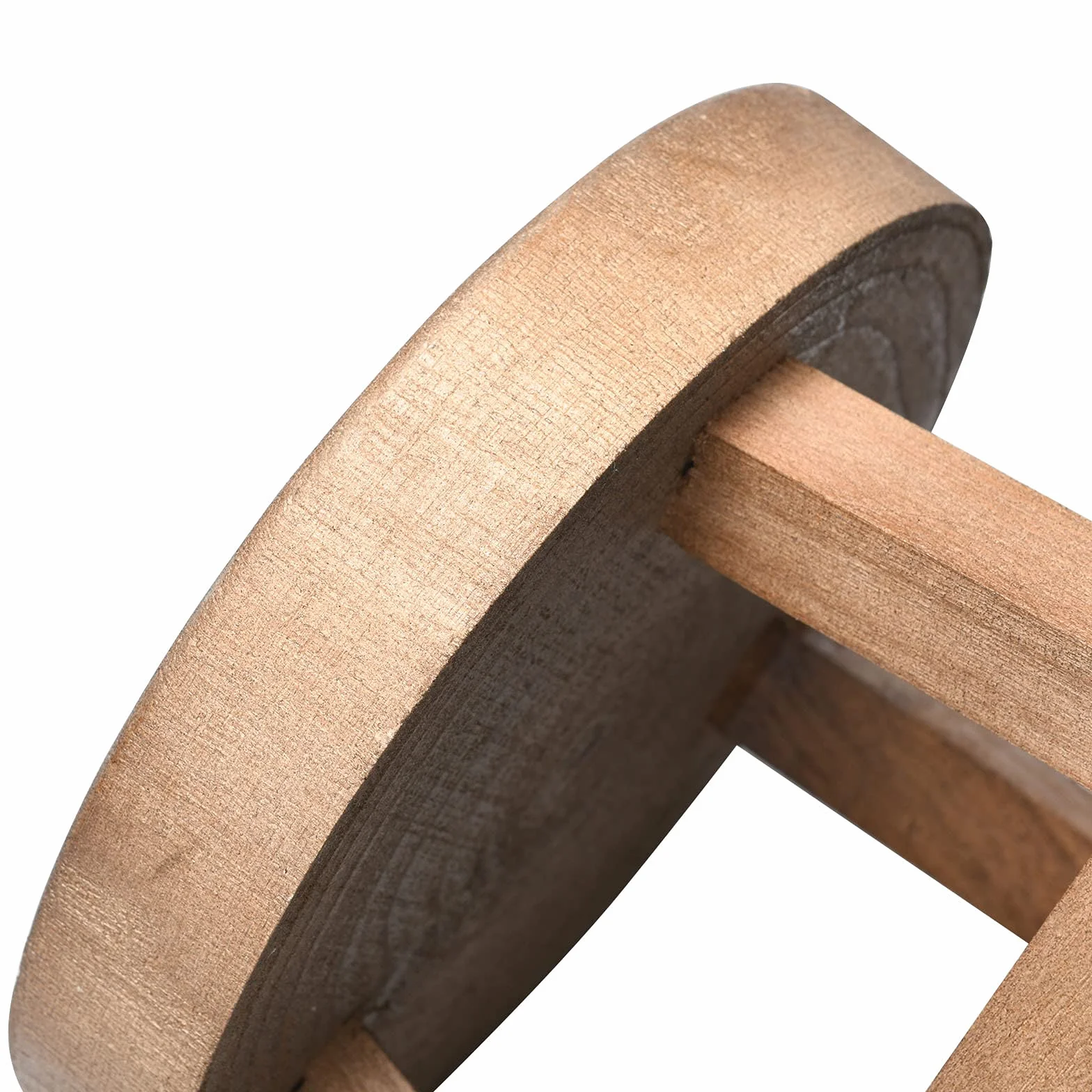 Mini Tabouret en Bois pour Plantes 17 cm - Décoratif Rond Support Pot de Fleurs pour Succulentes et Bonsaï