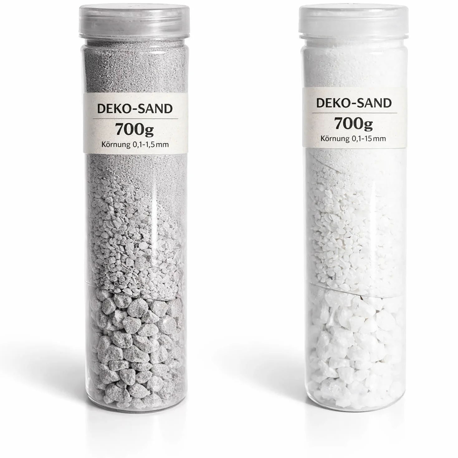 com-four® Sable décoratif Gris et Blanc 700 g, Grain 0,1–15 mm pour Bougeoirs, Vases en Verre