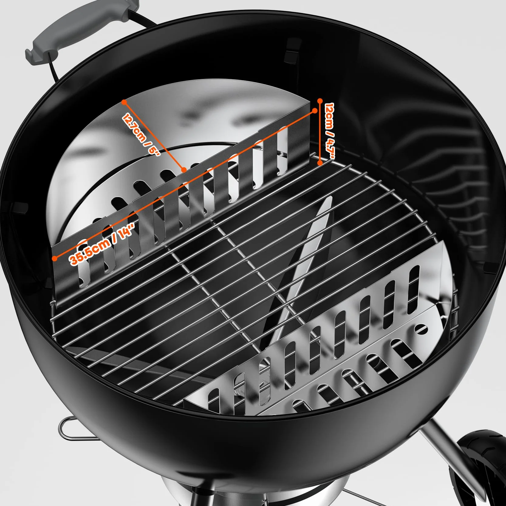 onlyfire Paniers à Charbon de Bois en INOX pour Kettle 57 et 67 cm, Char-Basket pour Barbecue Weber Napoleon