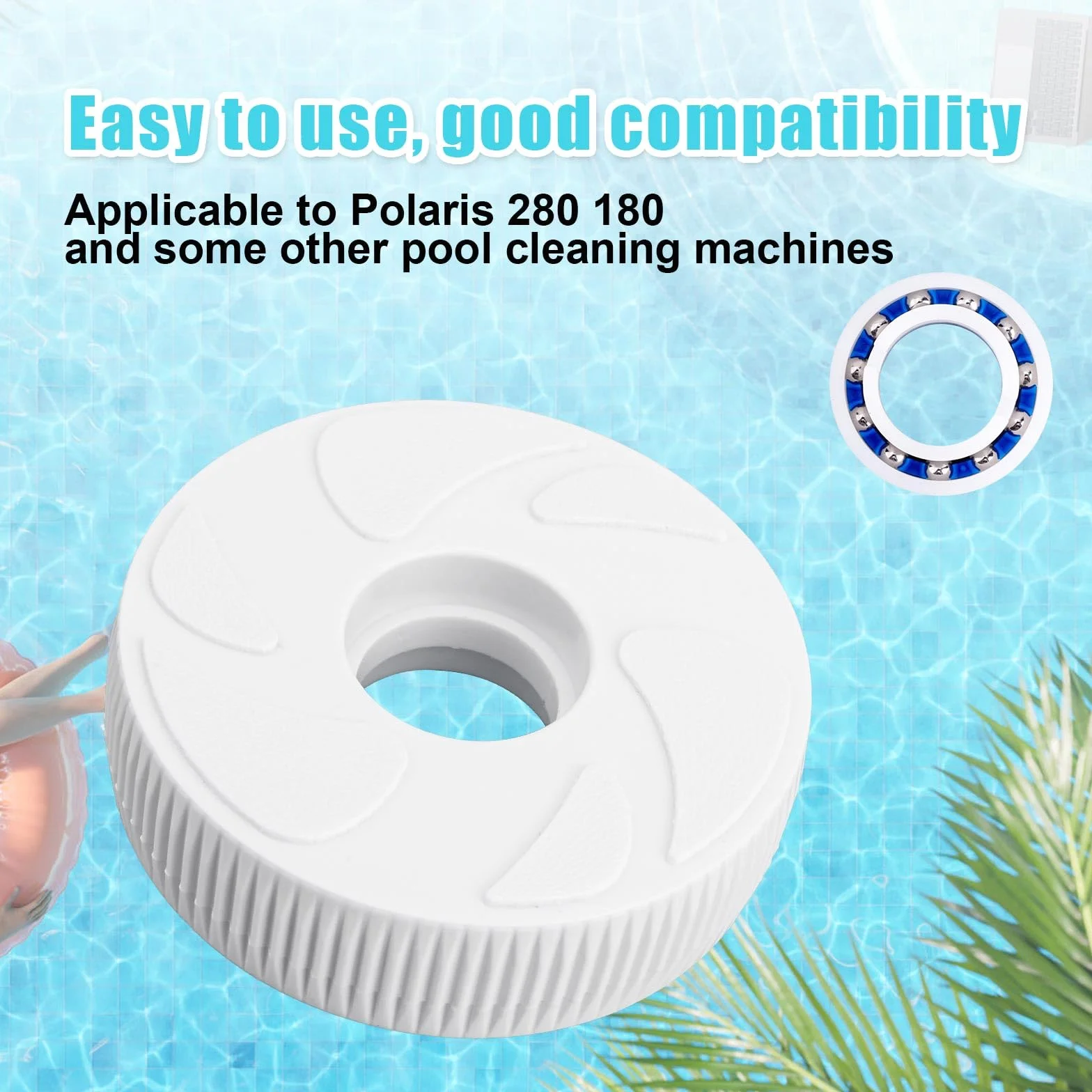 Polaris 280 180 Pièces de Nettoyeur de Piscine, Roulement à Billes C16, Vis de Roue C55, Rondelle de Roue C64