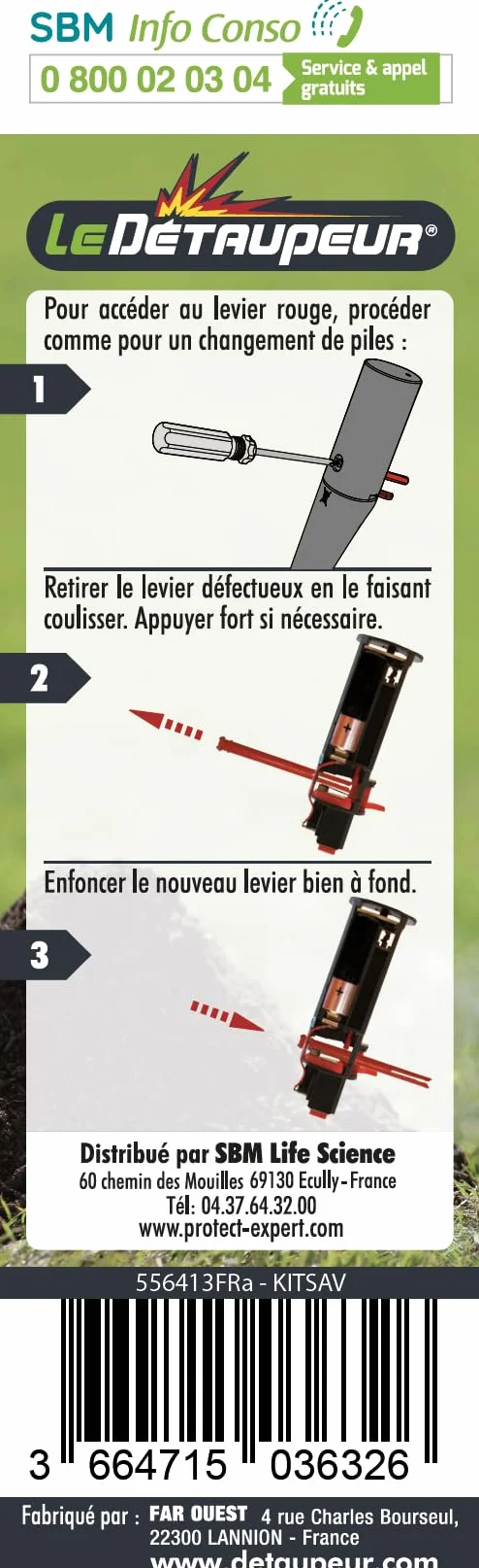 Kit DETAUPEUR 4 Tiges 2 Palpeurs Anti Taupes Campagnols