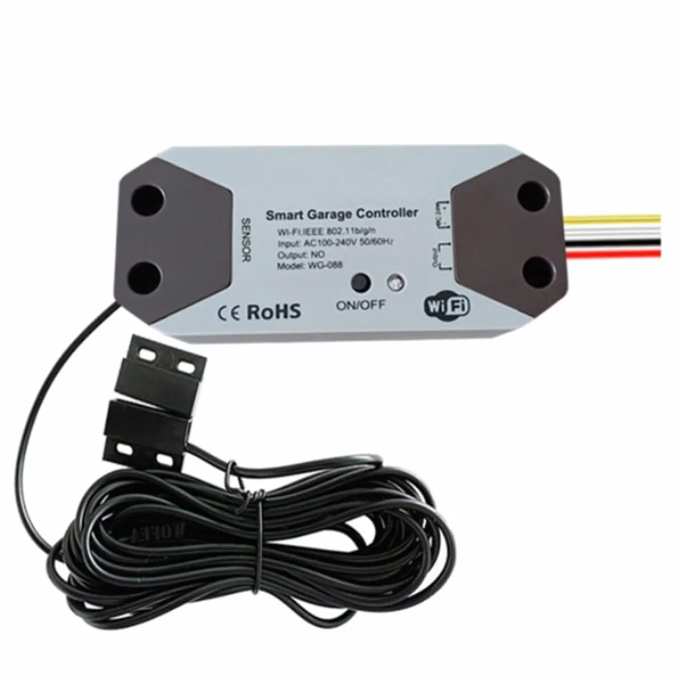 Contrôleur intelligent d'ouverture de porte de garage TUYA 12-24 V avec capteur magnétique, accès à distance sans fil, intégration vocale, notifications d'état de porte en temps réel, fonctionnalités