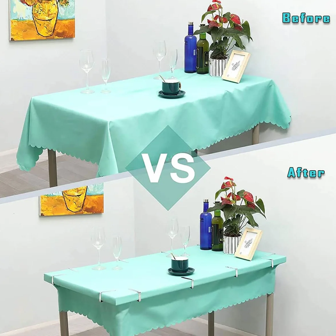 Pinces Nappe Acier Inoxydable 12 Pièces 8 x 7 cm pour Table de Jardin Extérieur