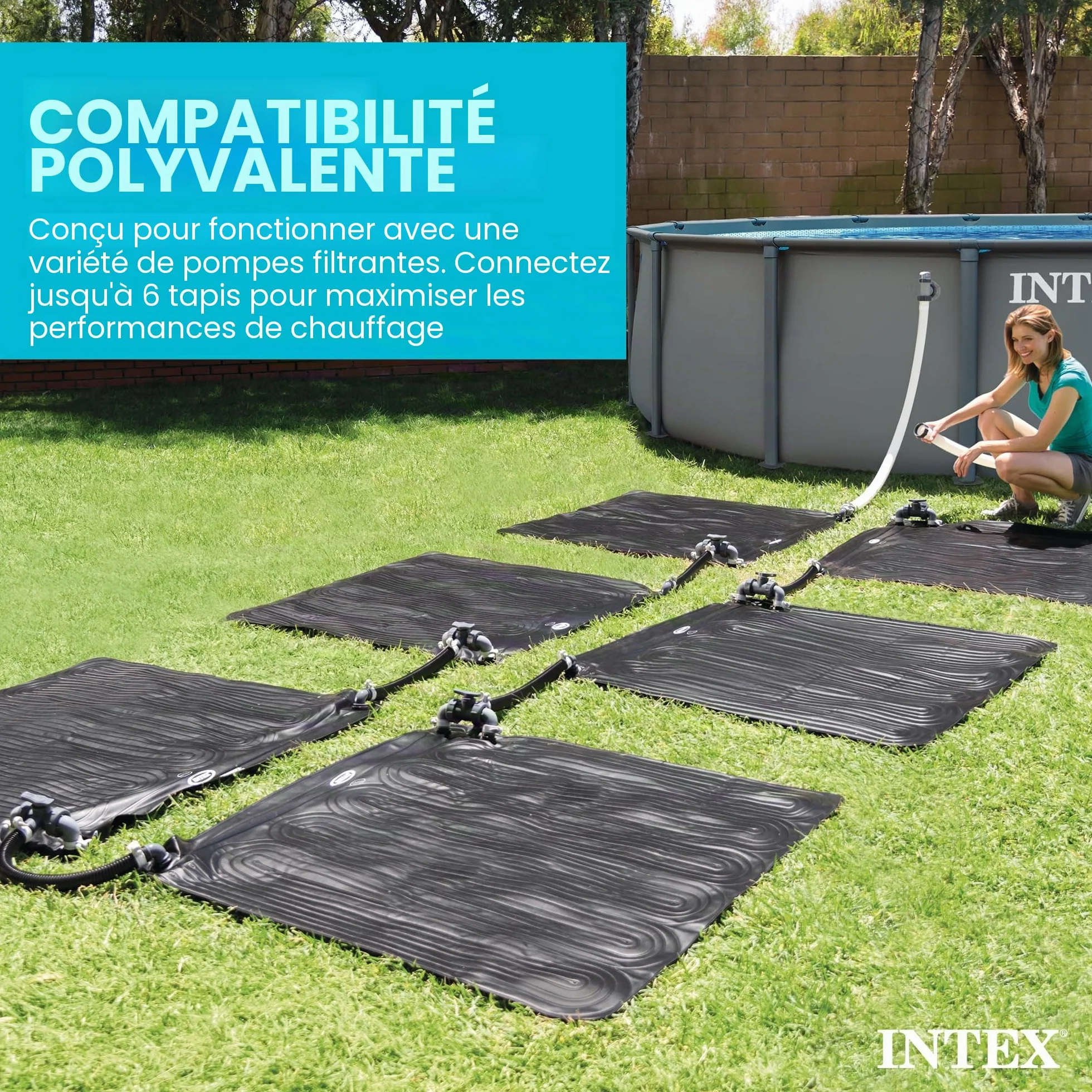 Intex Tapis de chauffage solaire pour piscine hors sol 47 x 47 cm