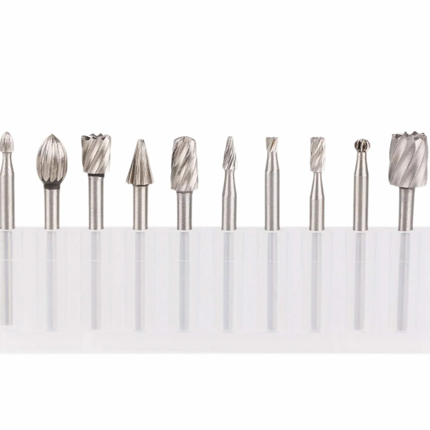 HSS Fraises à Défoncer, 20Pcs 3mm 1/8" fraises acier rapide fraises à Bois Kit d'Accessoires Fraises à Défoncer pour Outil Multifonction Rotatif Pour Dremel Foredom Proxxon Rotatif Outil -OQA0384
