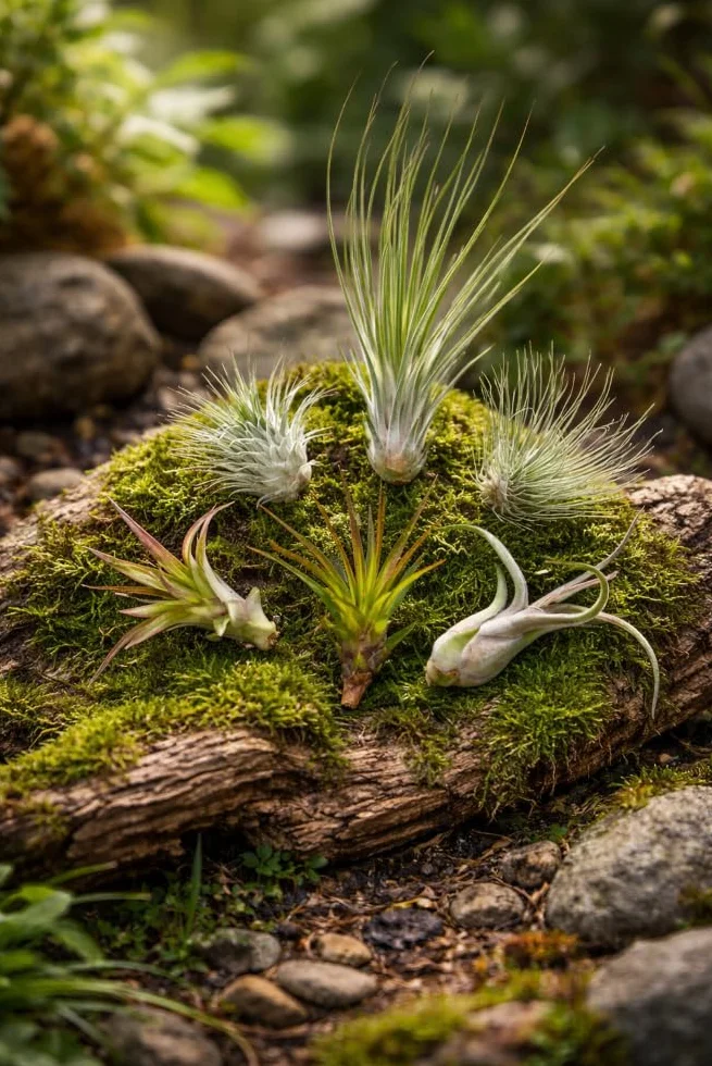 Tillandsias Lot de 5+1 Plantes Purificatrices d'Air Faciles d'Entretien