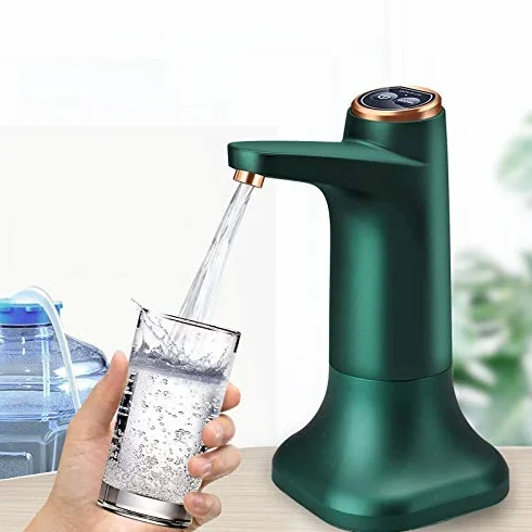 Distributeur d'eau électrique avec base, distributeur d'eau rechargeable par USB, pompe à eau automatique portable, distributeur d'eau pour la maison, la cuisine et le bureau (blanc)