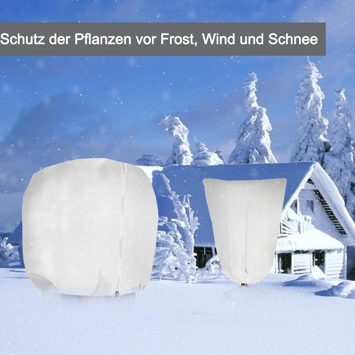 Housse Hivernage Plante 85g/m² Protection Plante Hiver Olivier Palmier Arbre 120x180cm