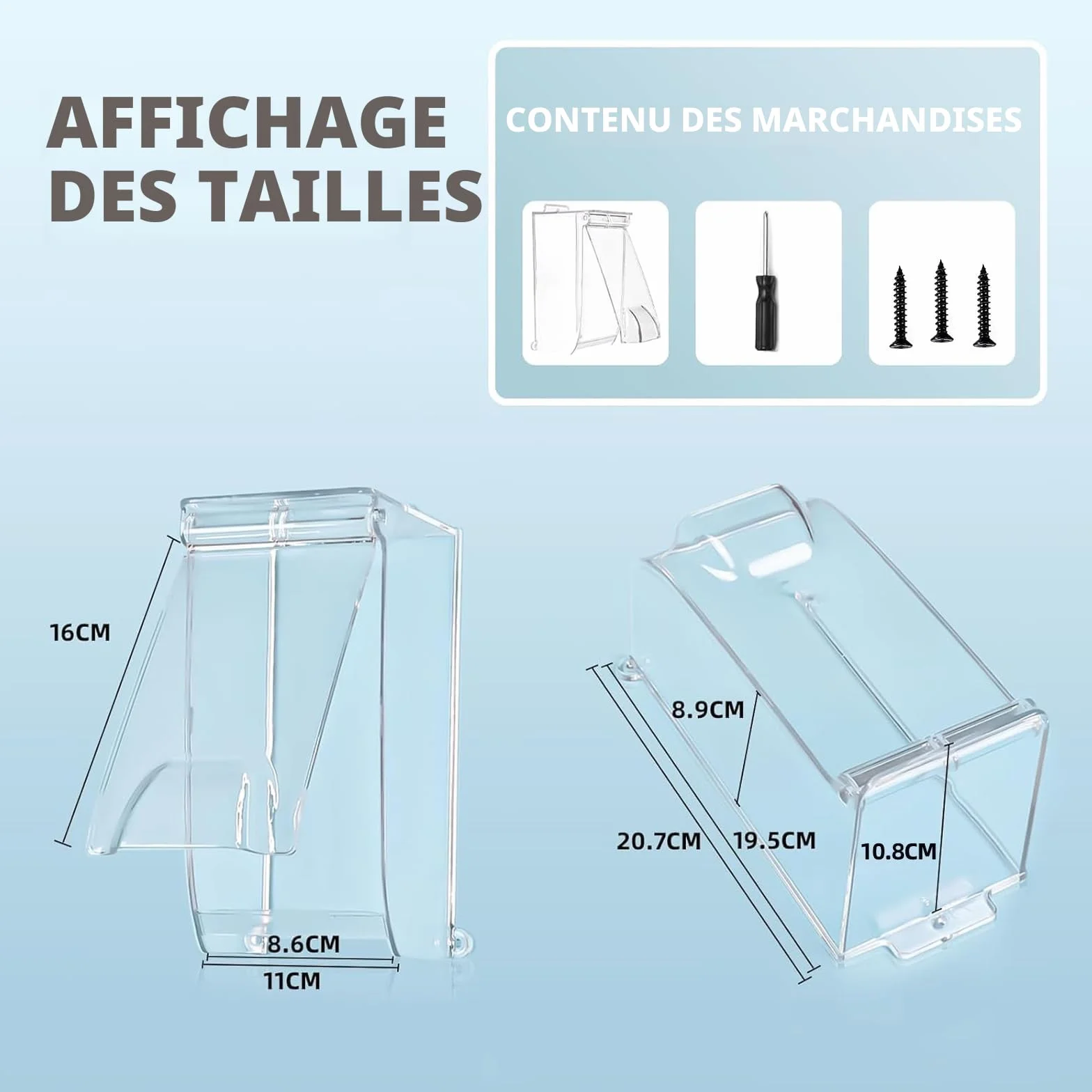 Couvercle à rabat transparent pour sonnette de porte, protection contre la pluie, compatible Ring