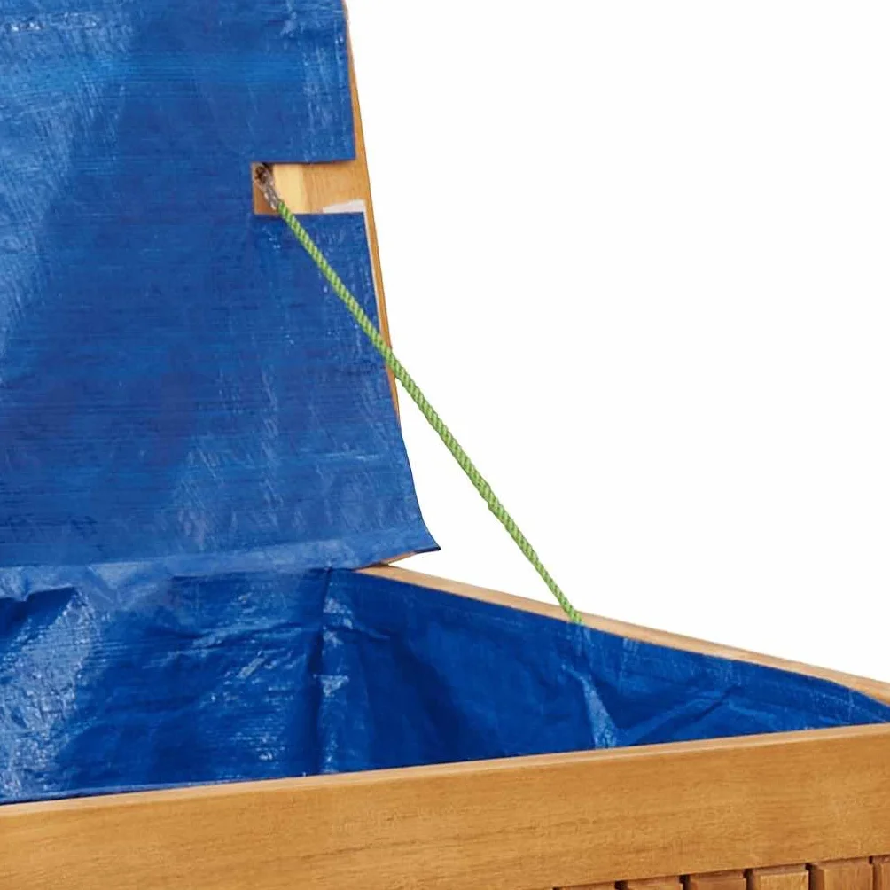 Banc de Rangement Extérieur avec Coussin Coffre en Bois d'Acacia Massif pour Jardin Patio (Blanc crème 90x50x60,5 cm)