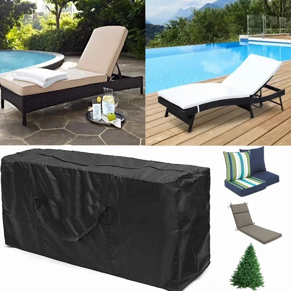 Sac de Rangement de Coussins 210D Noir avec Fermeture éclair et Poignées