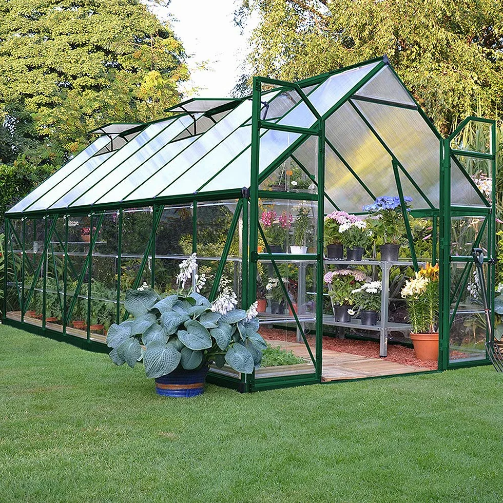 Lot de 14 plaques alvéolaires en polycarbonate 10,25 m² pour serre résistantes aux UV et aux chocs transparent