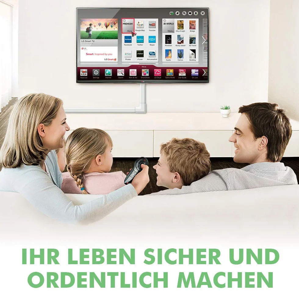 MUDEELA Cache Fil Electrique, Goulotte Passe Cable Mural, Cache-Fil TV Mural en PVC Ignifuge, Installation Adhésive ou par Vis, Gestion des Câbles pour Maison et Bureau, Blanc, 30 × 17 × 400 mm