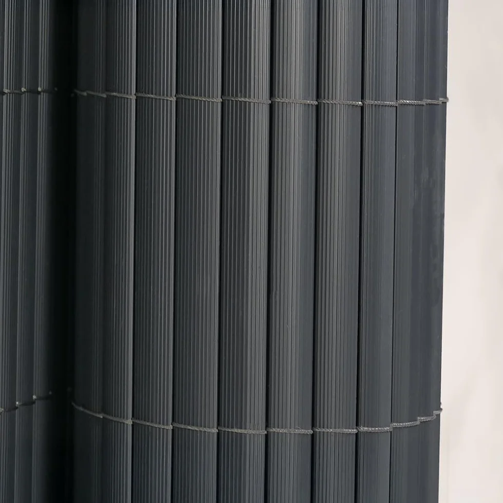 Mazovia Cache Balcon PVC 150x500 cm Gris sans Percer Résistant aux Intempéries UV Moderne