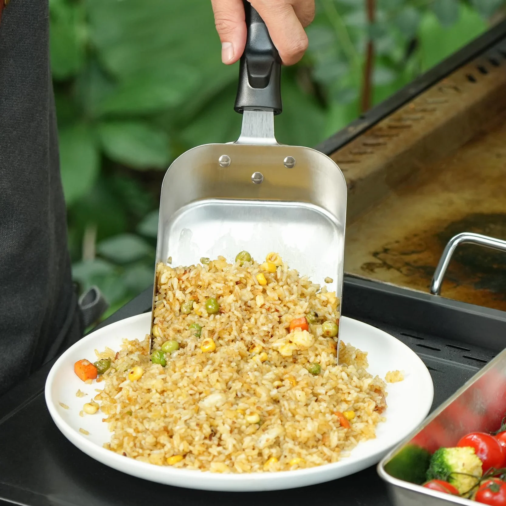 Onlyfire Spatule pour Barbecue en Inox 16 x 12.5 cm Pelle à Frite