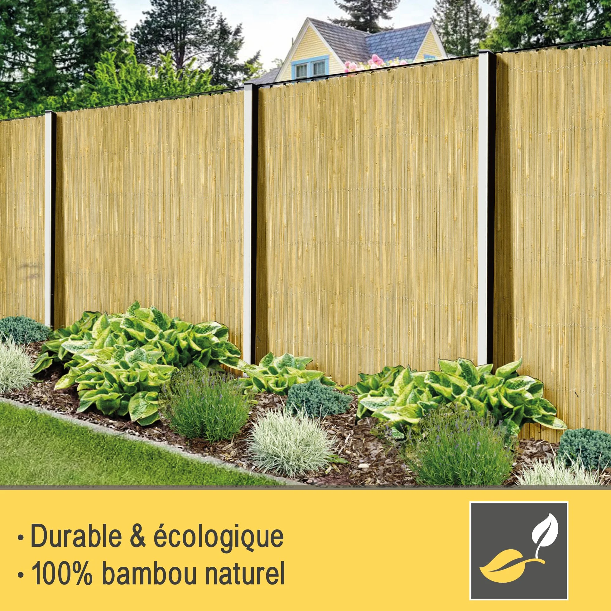 Sol Royal Canisse Brise Vue Balcon Bambou 180x600 cm Clair Brillant – Canisse Bambou Balcon Palissade Jardin Exterieur – Cache Balcon Brise Vue 1m80 Pare Vue Terrasse Extérieur