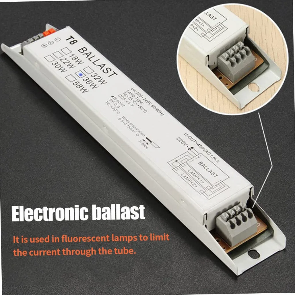 Ballast électronique T8 Tube fluorescent de ballast électronique, 2x36W Tension à large tension lumière fluorescente start de démarrage de la lampe de sauvegarde d'énergie
