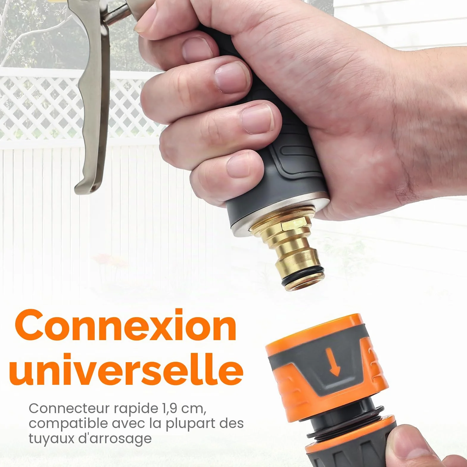 Ibergrif M20284 Pistolet d'arrosage avec buse en laiton 4 modes