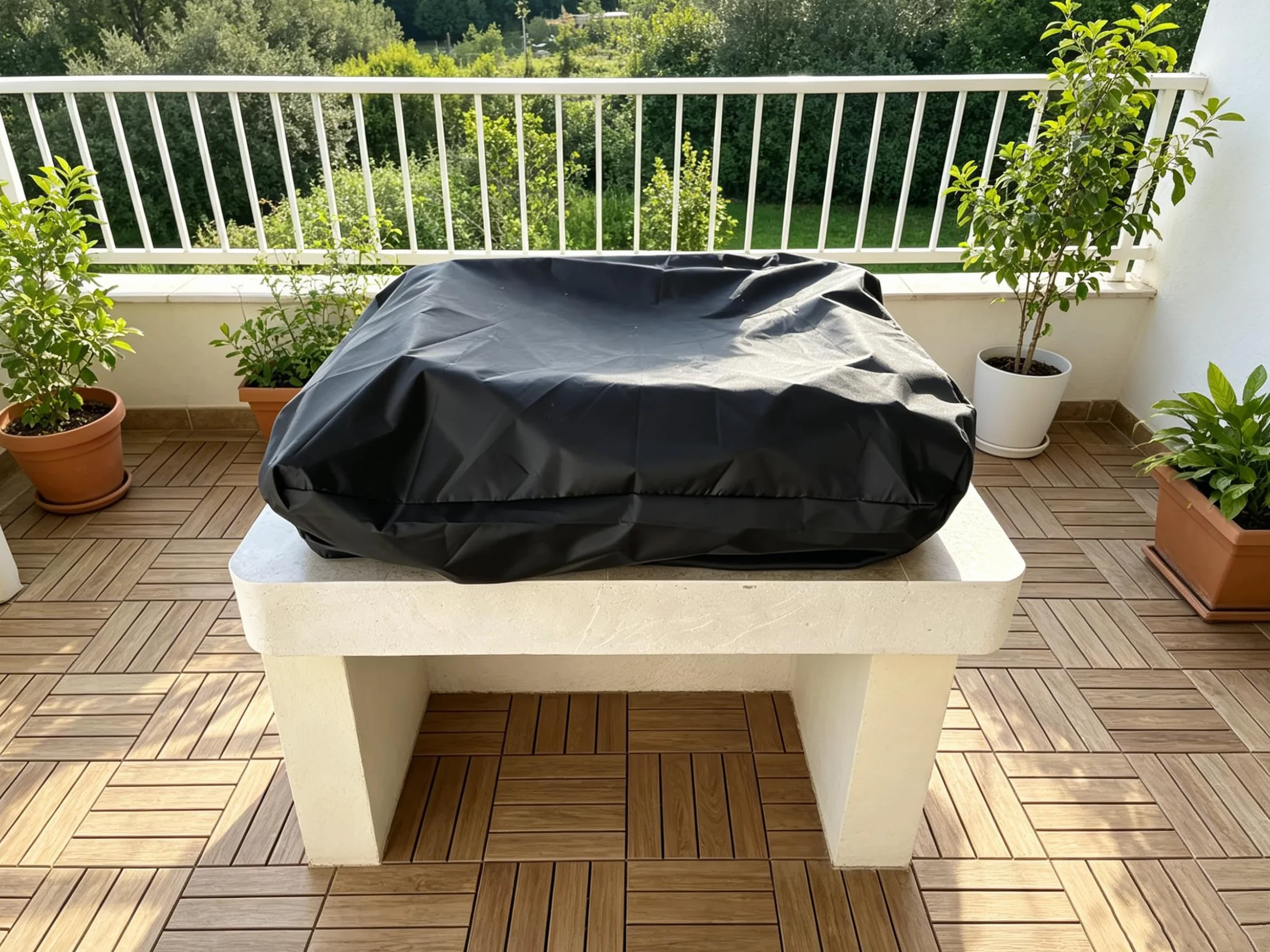 Housse de Protection pour Plancha Imperméable Anti-UV 80x60x25 cm Noir