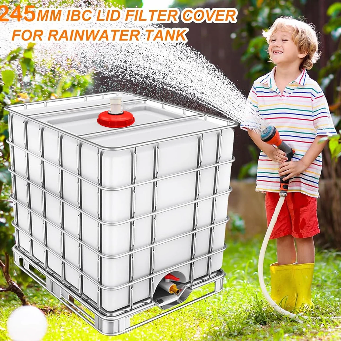 Couvercle de Réservoir IBC 180° avec Filtre en Nylon Lavable 245 mm pour Eau de Pluie 1000 L