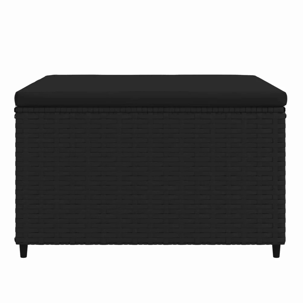 vidaXL Repose-Pieds de Jardin résine tressée Noir 2 pcs Pouf Ottoman Tabouret