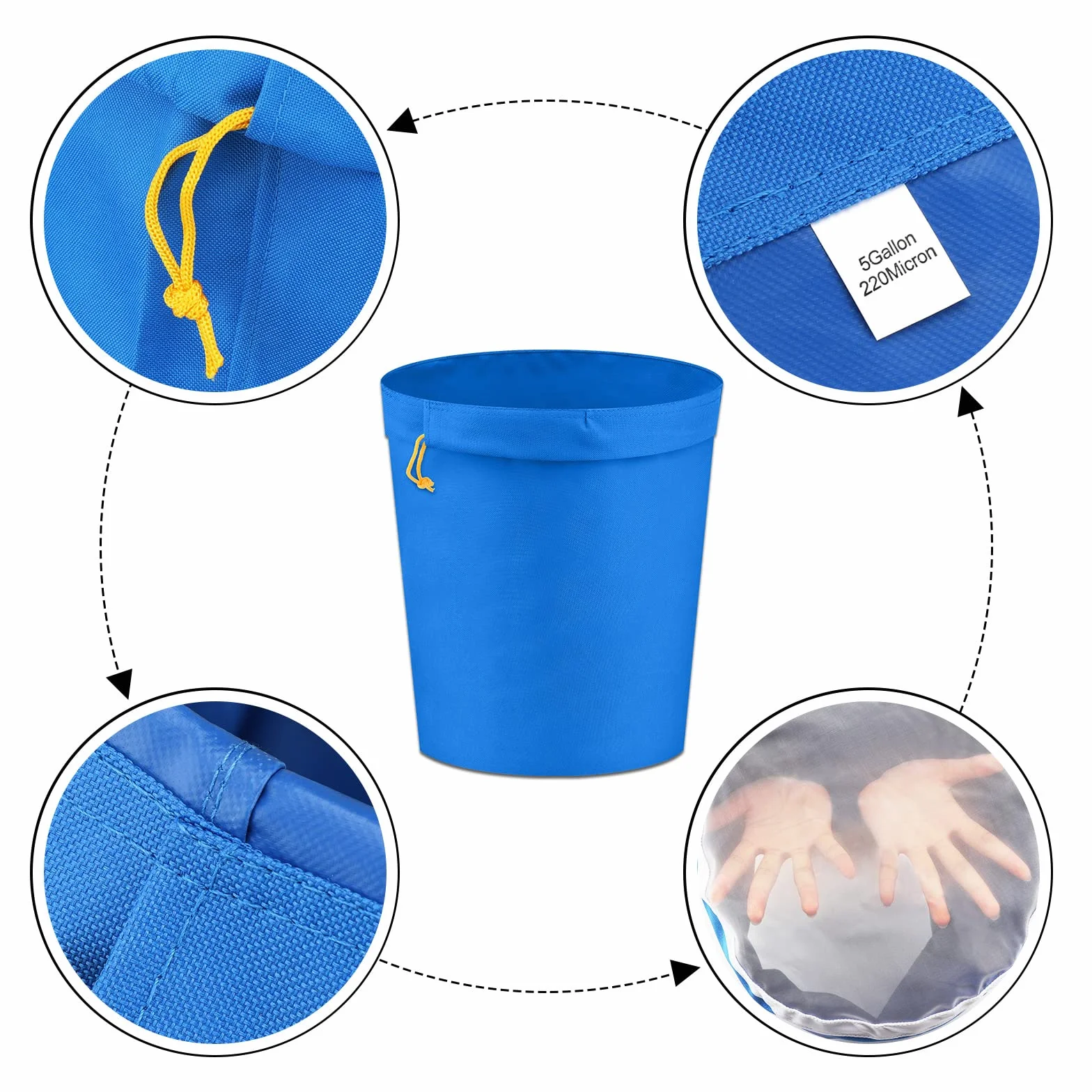 Hyindoor Bubble Bag 5 Gallon Kit d'Extraction d'Essence de Herbacée pour Glace