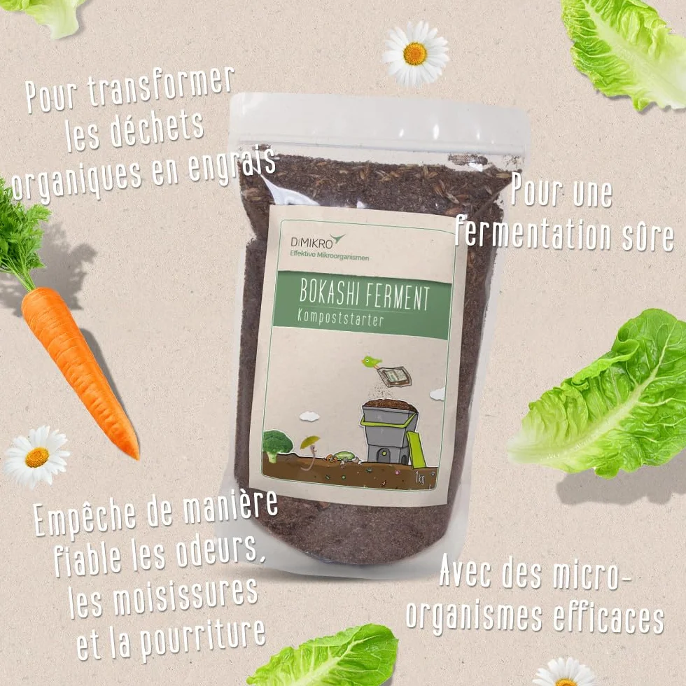 Bokashi activateur de Compost 3 kg Qualité Biologique - Aide Fermentation Seau Compost - 100% végétalien Naturel Micro-organismes Efficace