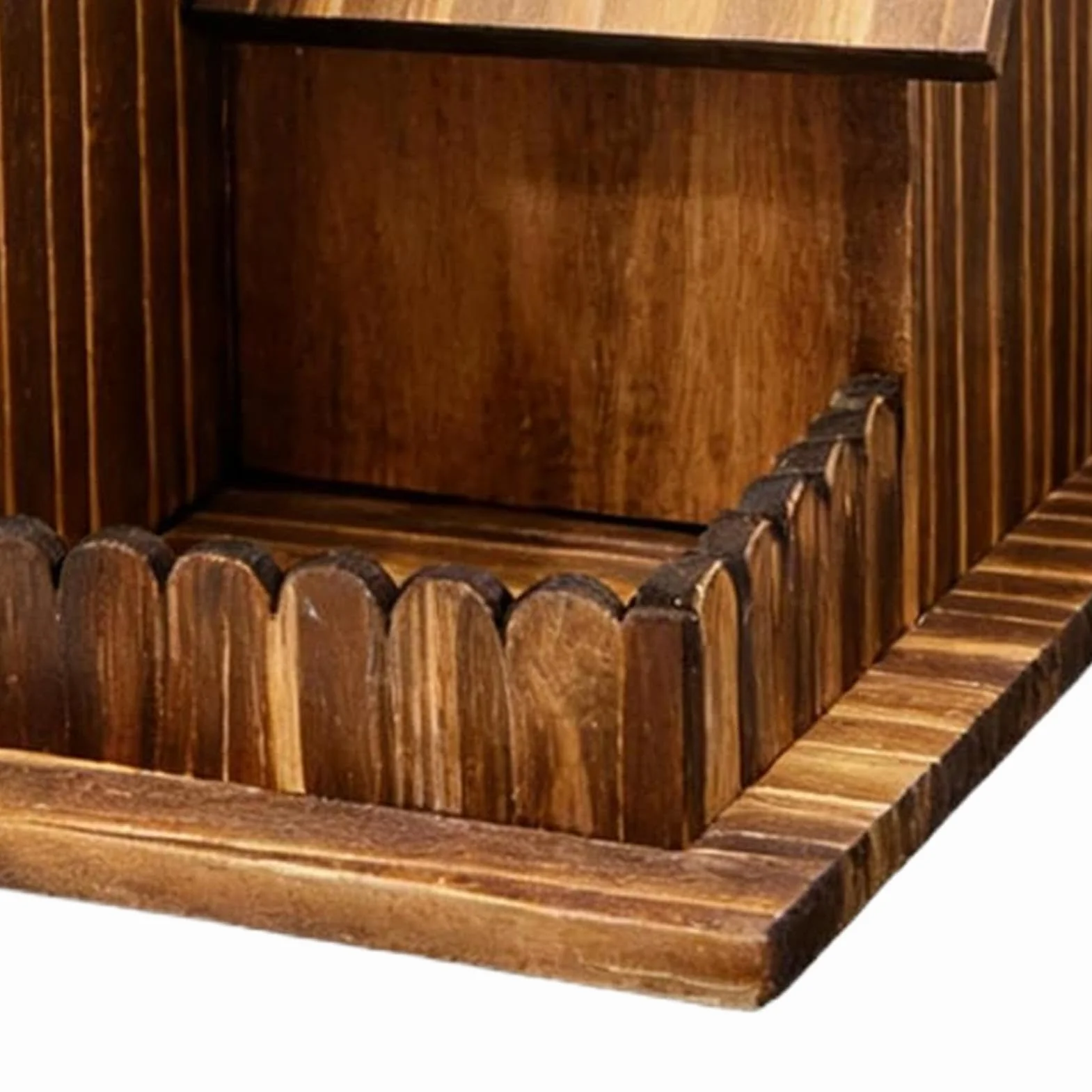 Eichhörnchen-Futterstation Drei-Kammer-Design Holz Futterhaus Streifenhörnchen Feeder mit Flexiblem Dach Wetterfestes Natur-Echtholz Haus