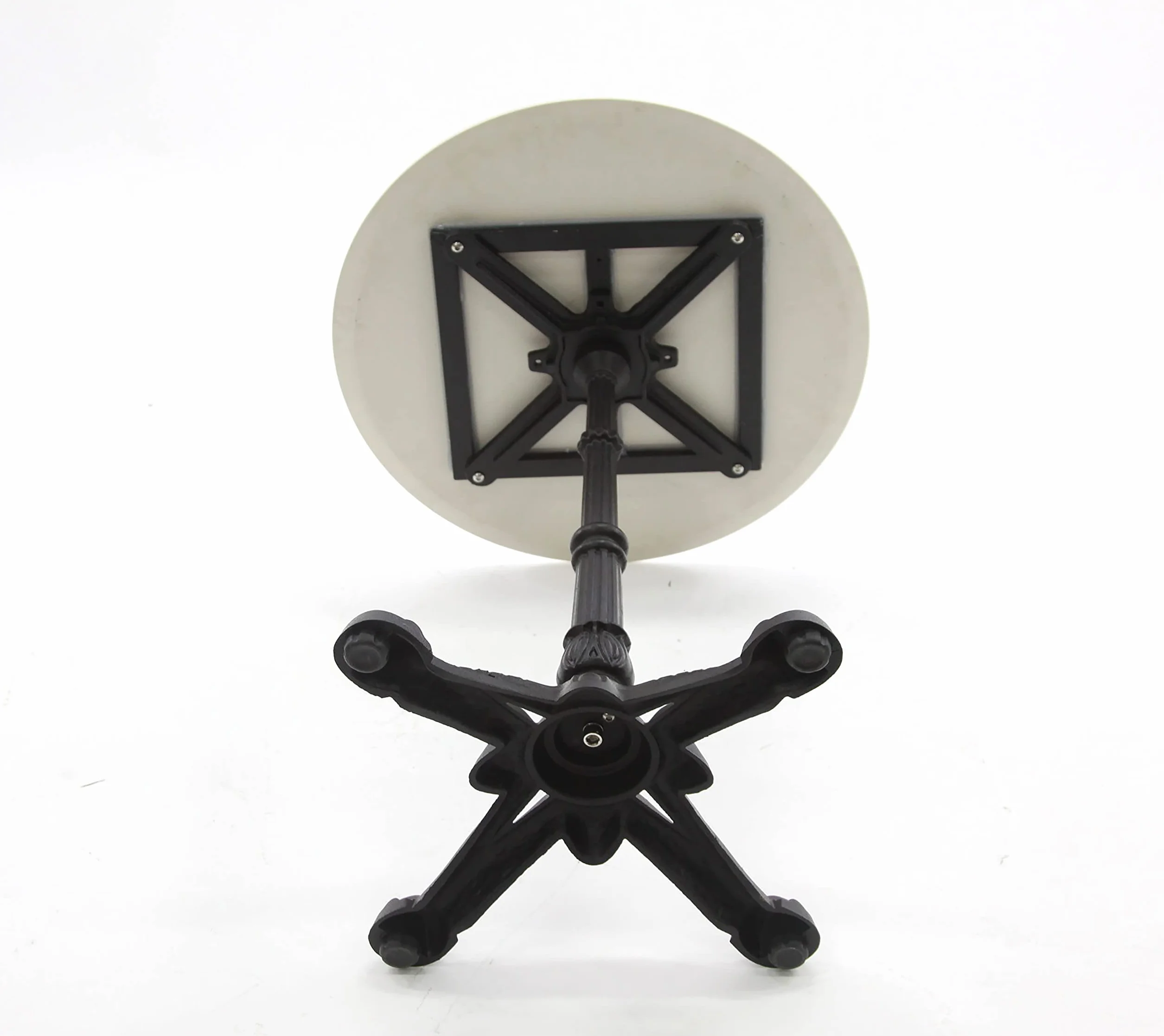 METRO Professional Table de bistro bar acier pierre frittée 60 x 75 cm ronde Blanc noir