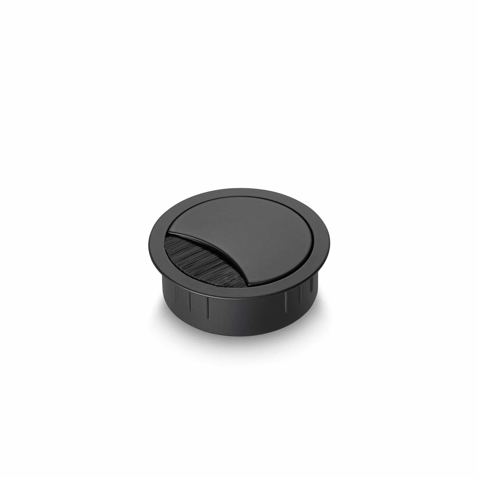 Eisnhauer boîte à câbles en Acier Inoxydable laqué Noir 60 mm, Convient pour Plusieurs câbles, Joint-Brosse et Couvercle Amovible, Hauteur env. 21 mm