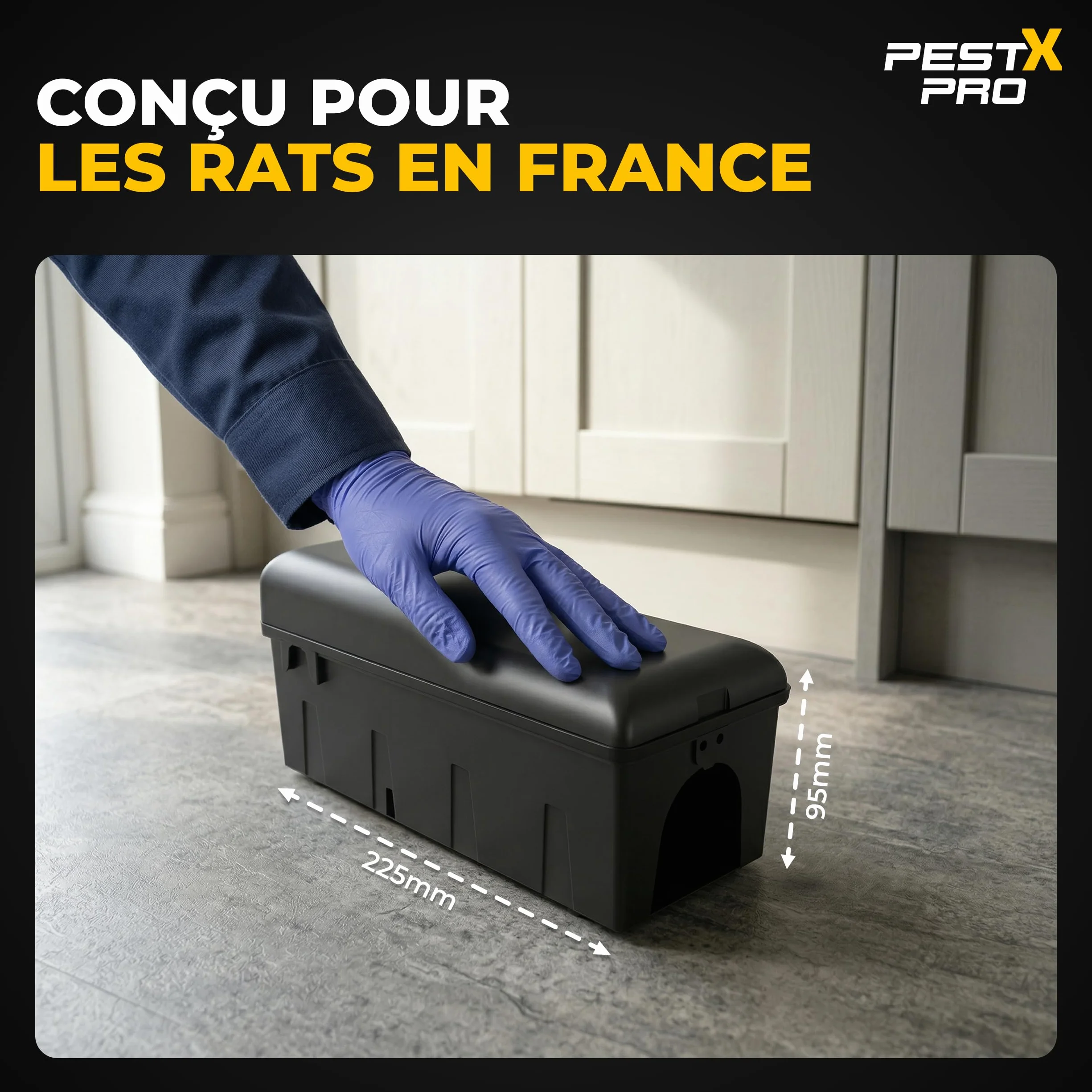 Pest X Pro Spectre Boîte à Piège à Rats Professionnelle Lot de 2 Sécurisée pour Enfants Animaux Station Robuste pour Rongeurs Réutilisable Facile à Installer Usage Intérieur Extérieur