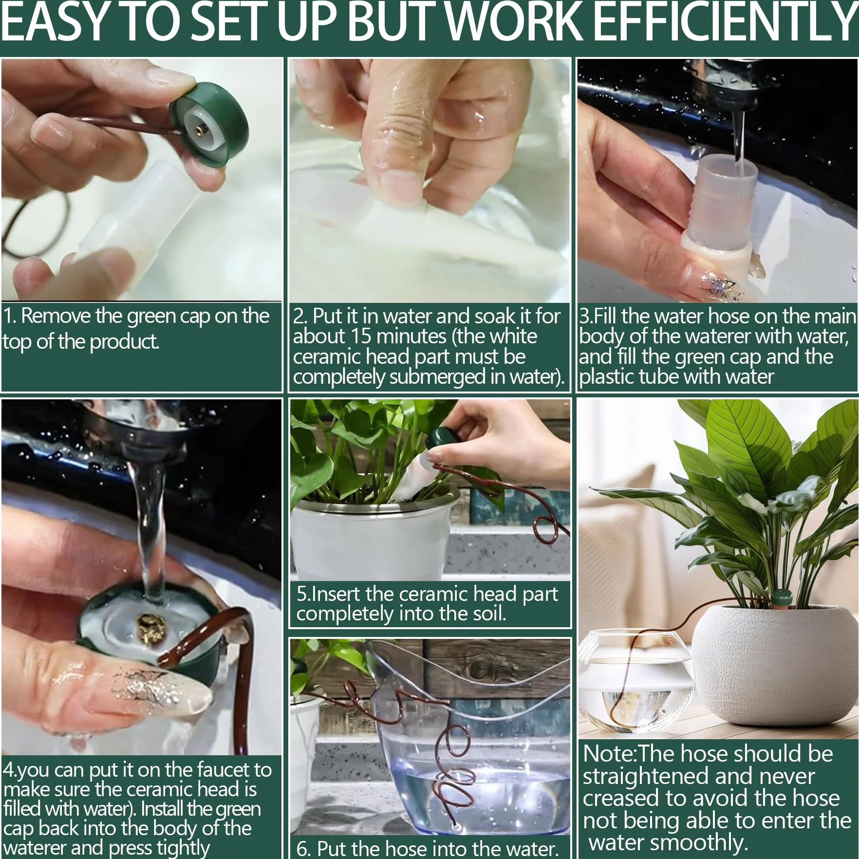 YeahBoom Appareil d'Auto-Arrosage 6 Pièces Arrosage Automatique Jardin Distributeur Eau Plante Intérieur