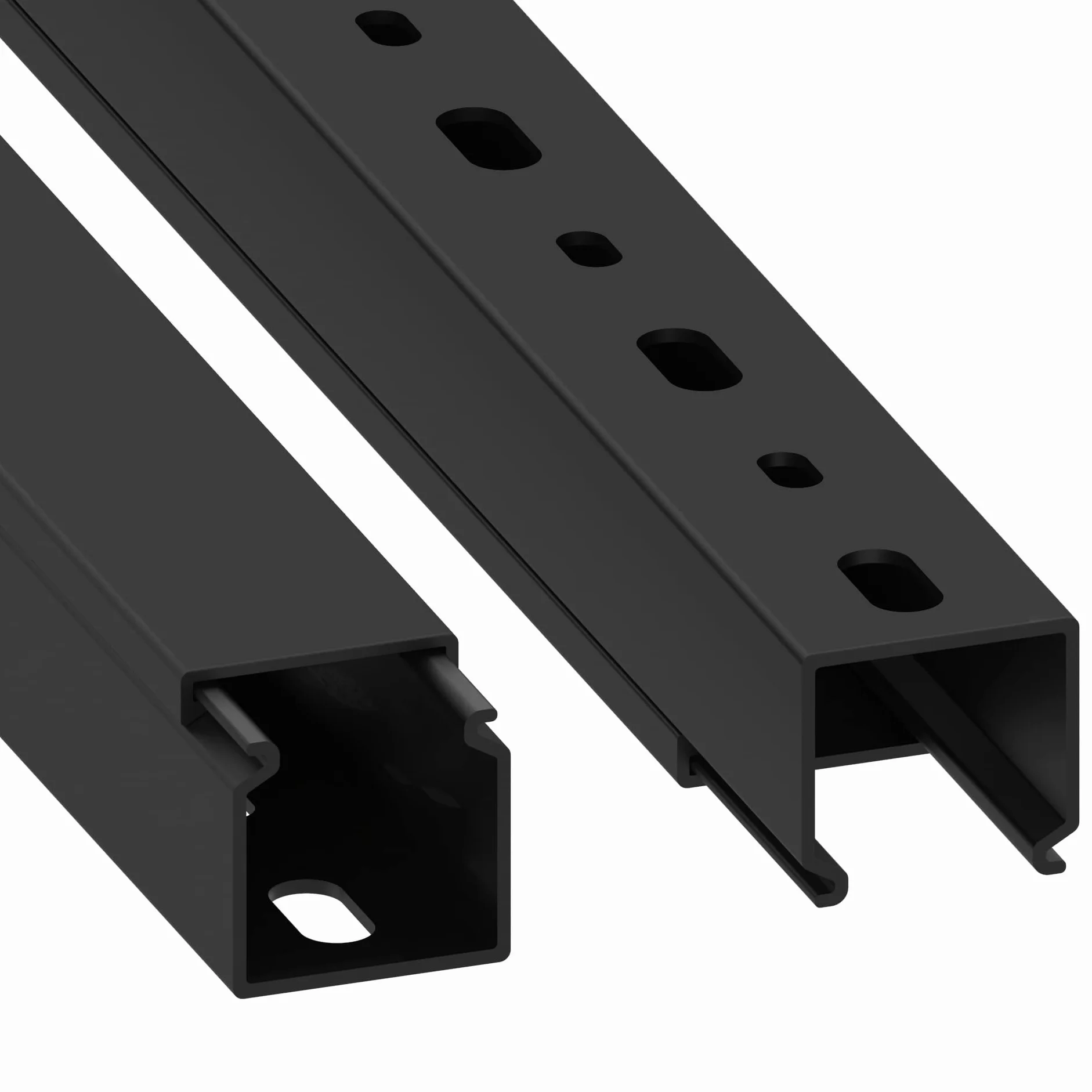 Cablecoach Habengut CC10110 Goulotte de câble (avec Trou de Montage dans Le Fond) 25 x 25 mm en PVC, Couleur : Noir, Longueur 4 m (4 x 1 m de Longueur)