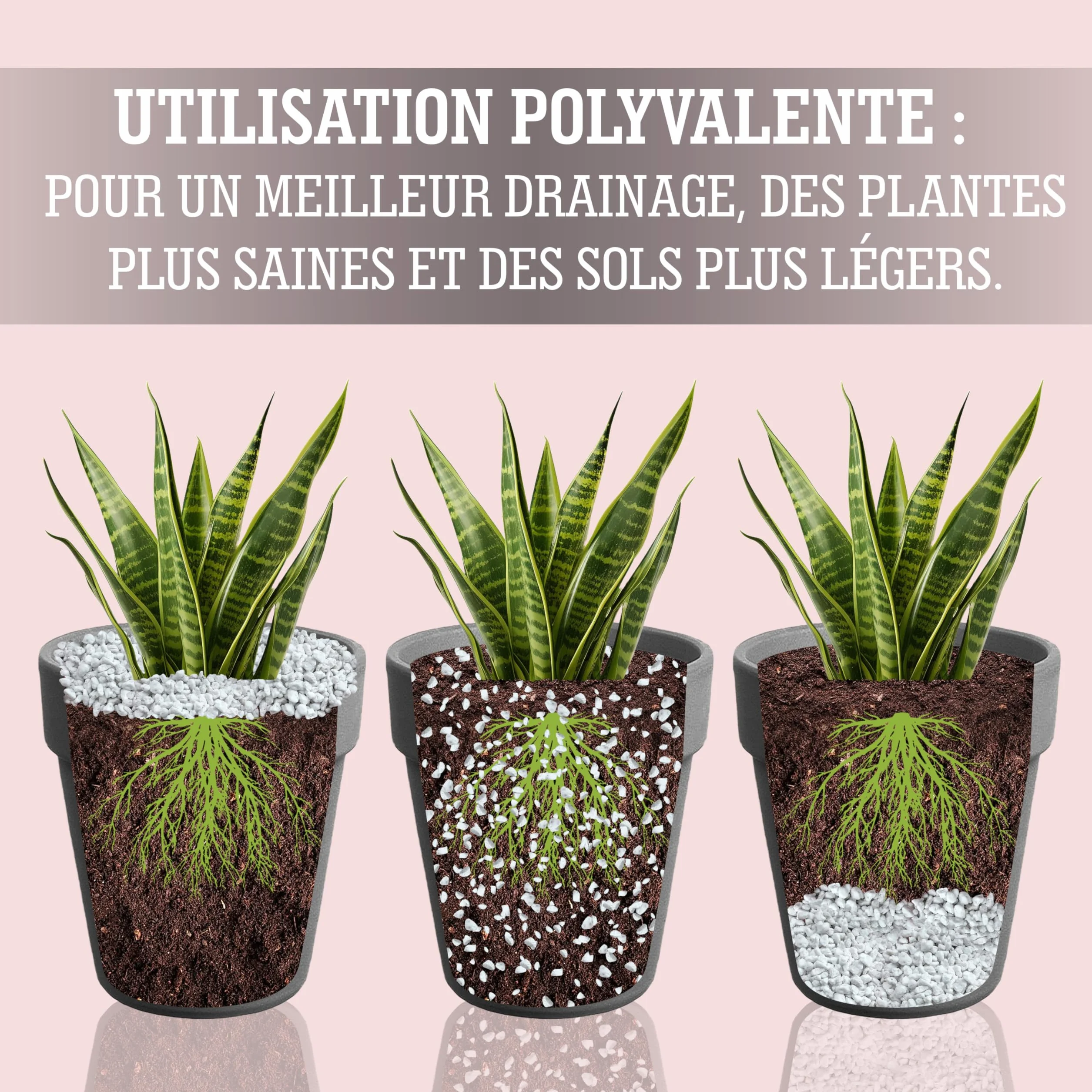 Perlite pour Plante 3 L - Drainage du terreau intérieur - Aération optimale - Jardin Balcon